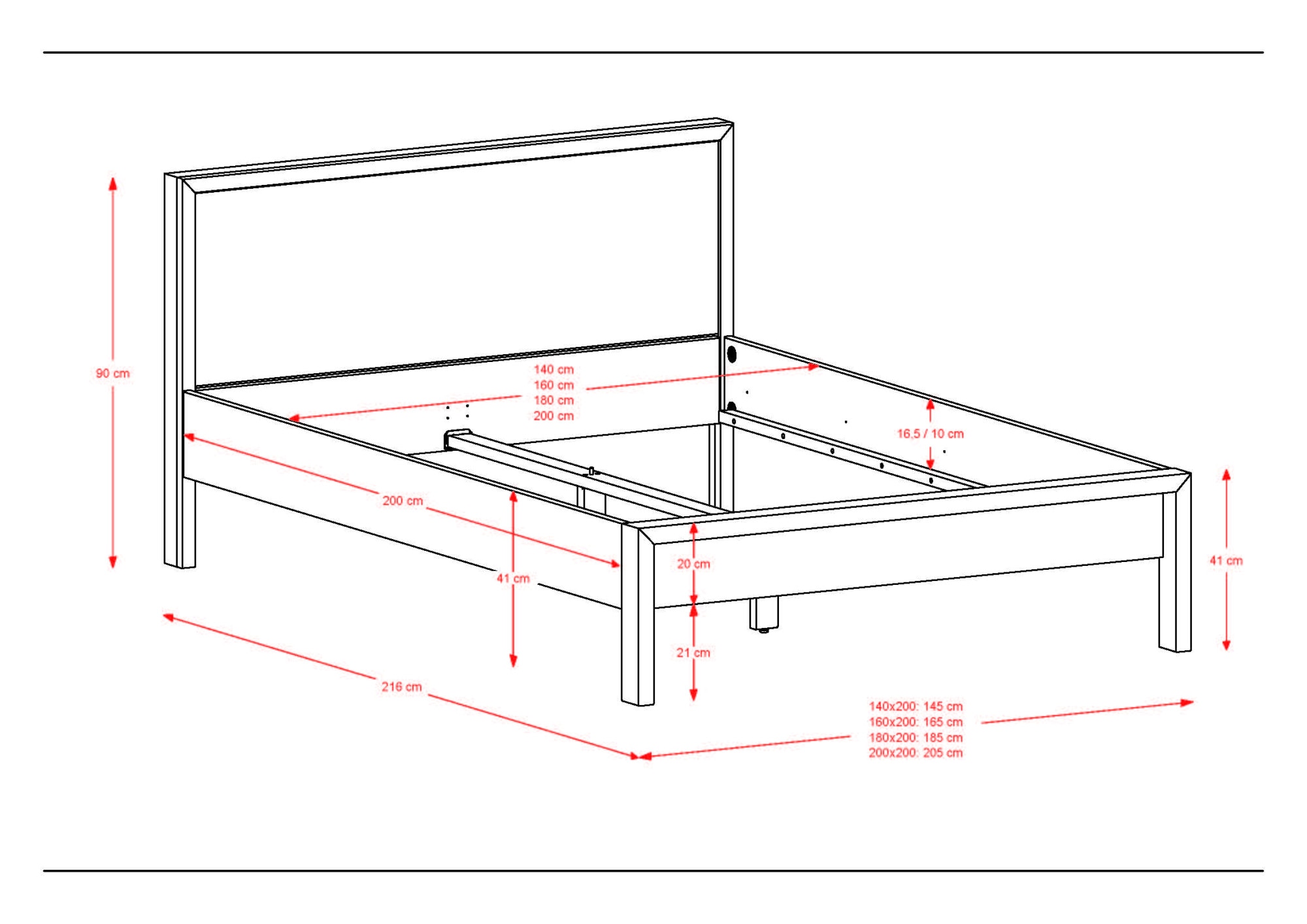 Home affaire Massivholzbett »Huven Doppelbett, Holzbett, hohe Belastbarkeit: 200kg je Seite«, (in 4 Breiten, Einlasstiefe 16 oder 20cm, niedrige Fusshöhe), massive FSC-zertifizierte Eiche, Kopfteil gepolstert