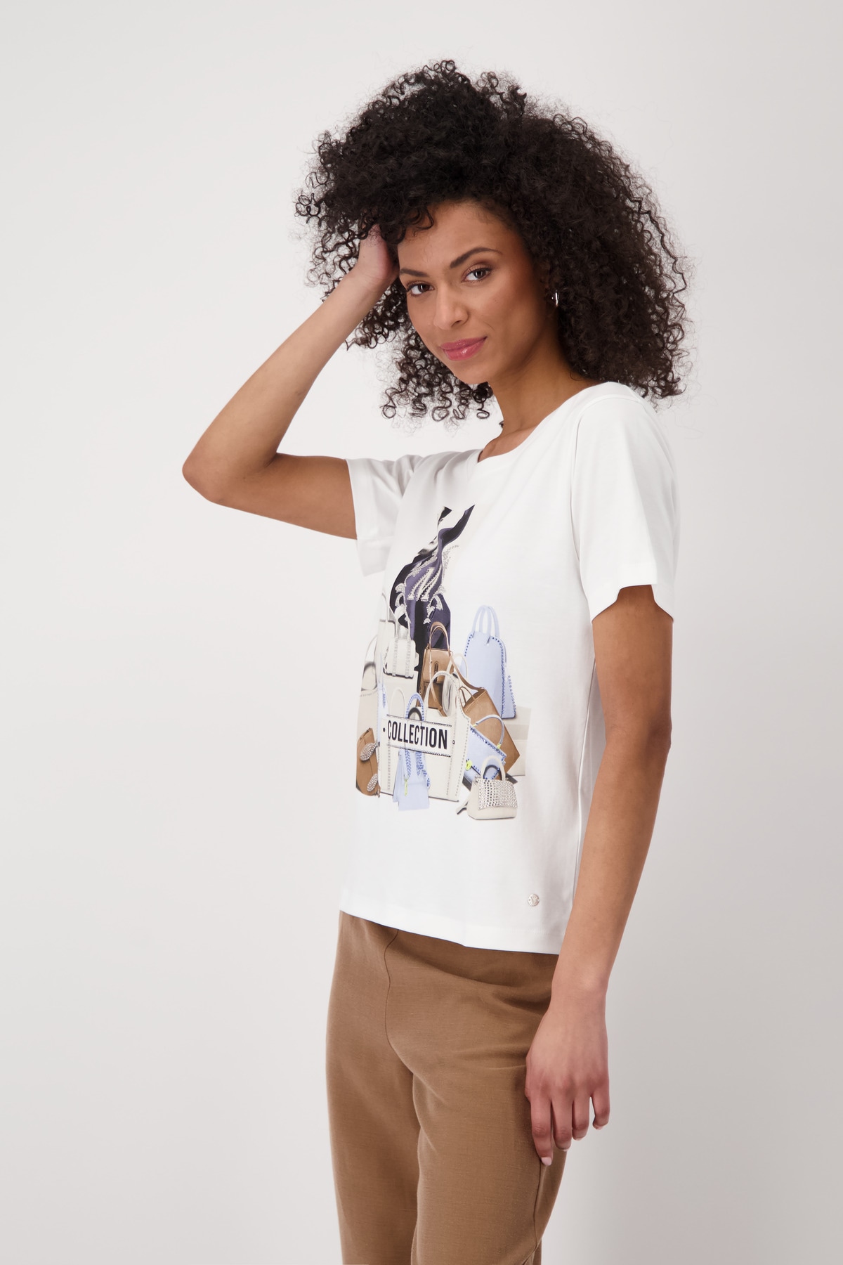 Monari Rundhalsshirt, mit Frontprint