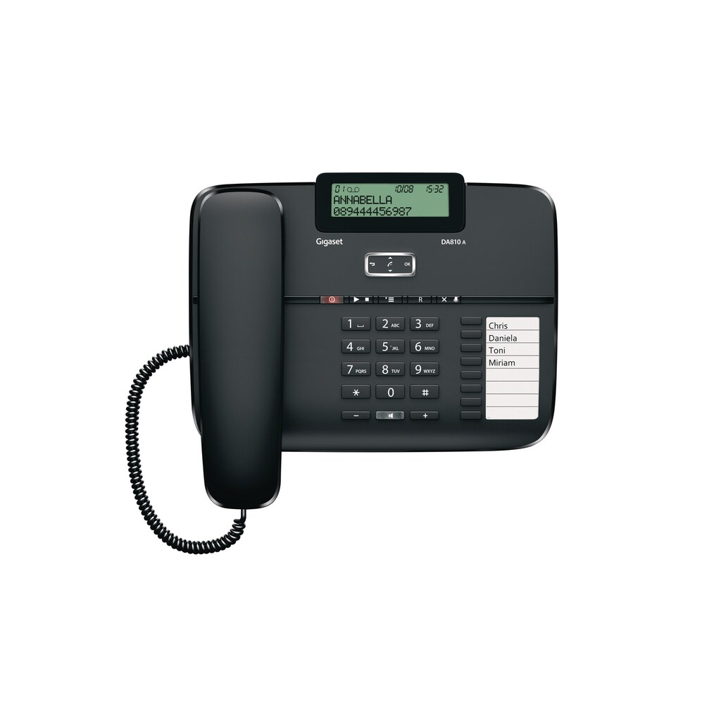 Gigaset Kabelgebundenes Telefon »DA810A Schwarz«, (Mobilteile: 1)