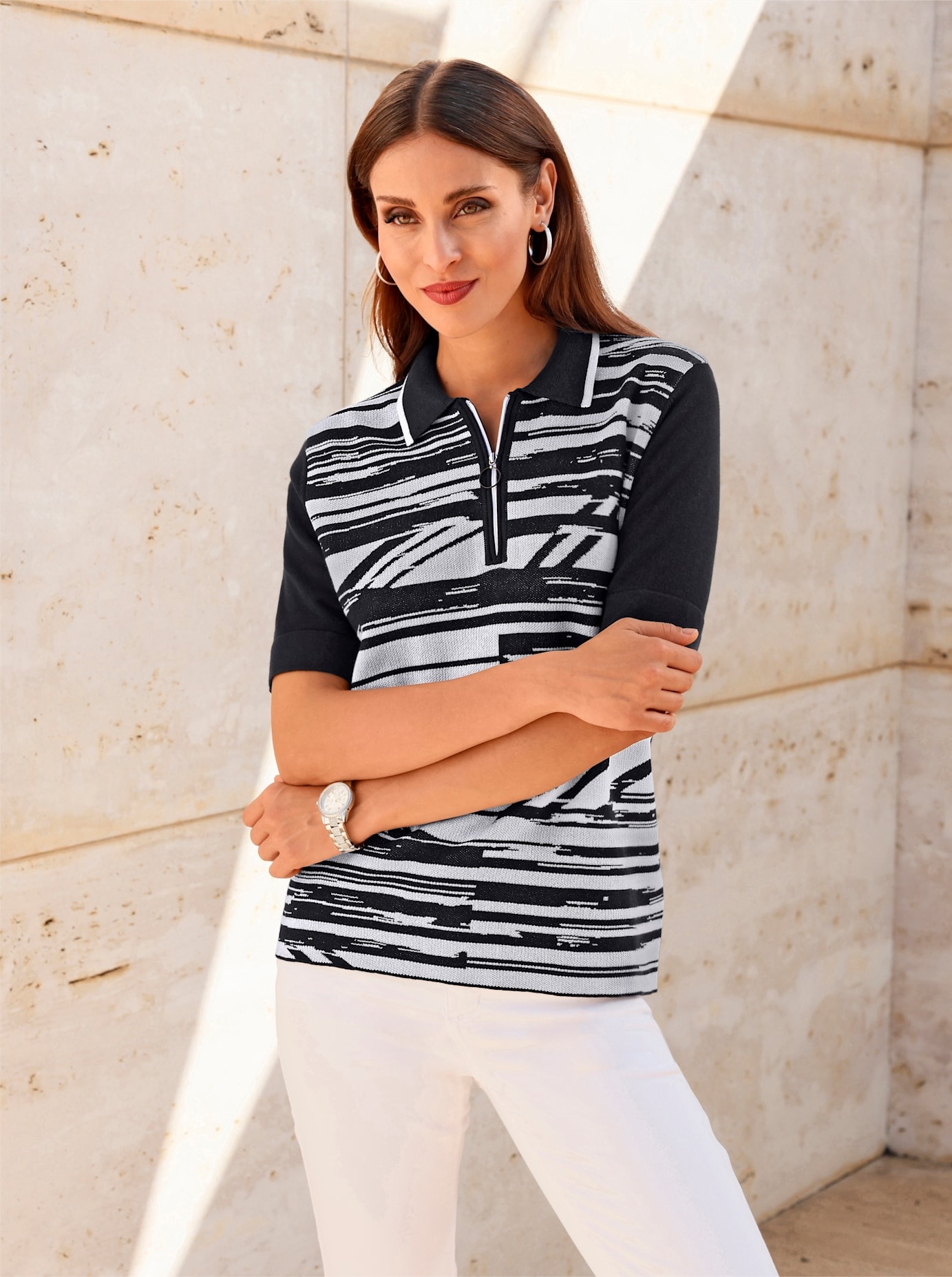 Inspirationen Polokragenpullover »Polopullover«