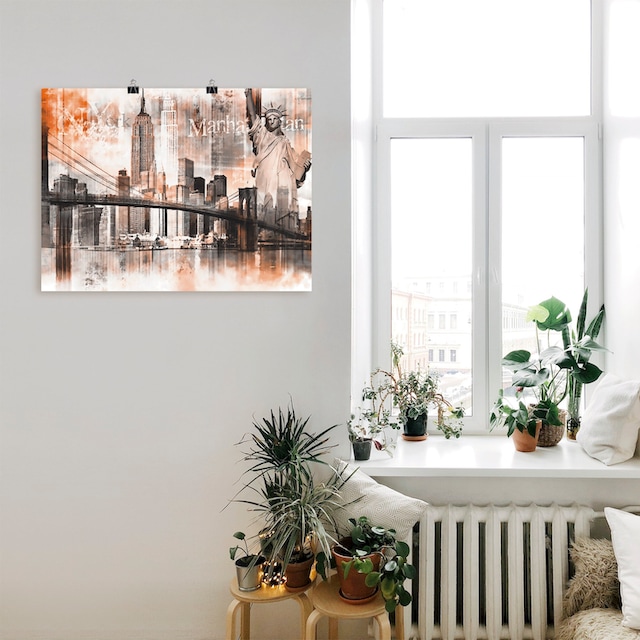 Artland Wandbild »New York Skyline Collage V«, Amerika, (1 St.), als  Leinwandbild, Wandaufkleber oder Poster in versch. Grössen online bestellen  | Jelmoli-Versand