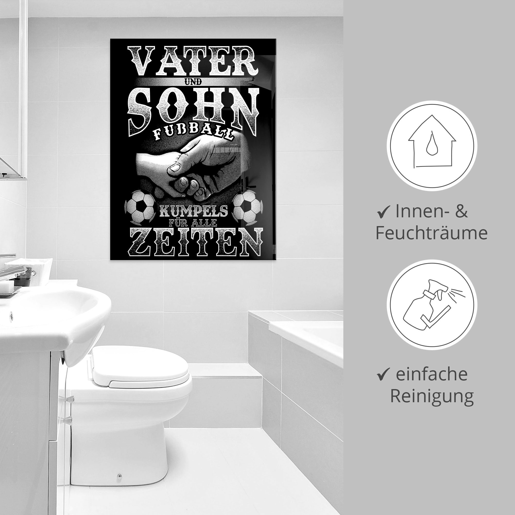Artland Glasbild »Vater und Sohn Fussball Kumpels«, Sprüche & Texte, (1 St.), in verschiedenen Grössen