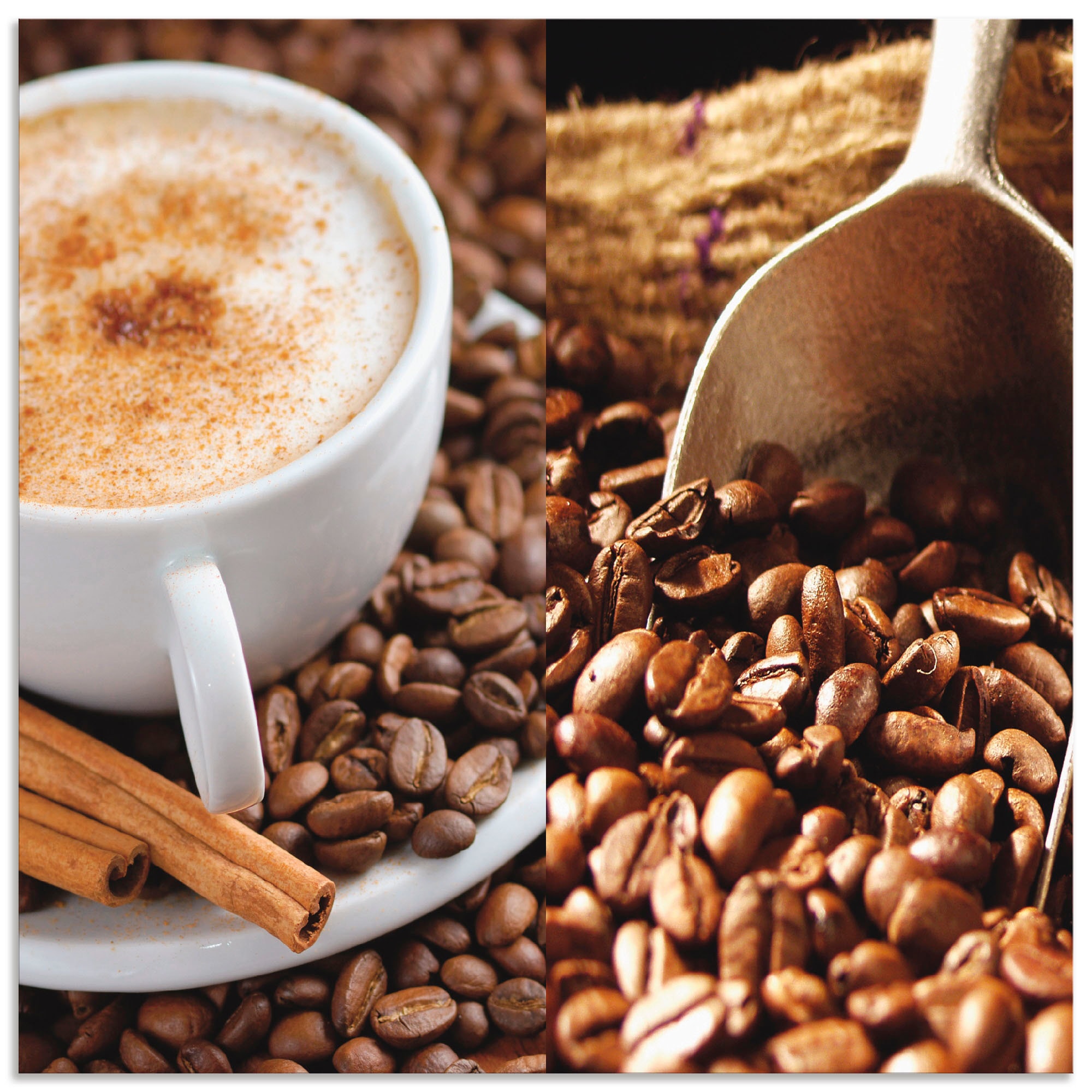 Artland Küchenrückwand »Kaffee - Cappuccino - Heisser Kaffee«, (1 tlg.), Alu Spritzschutz mit Klebeband, einfache Montage