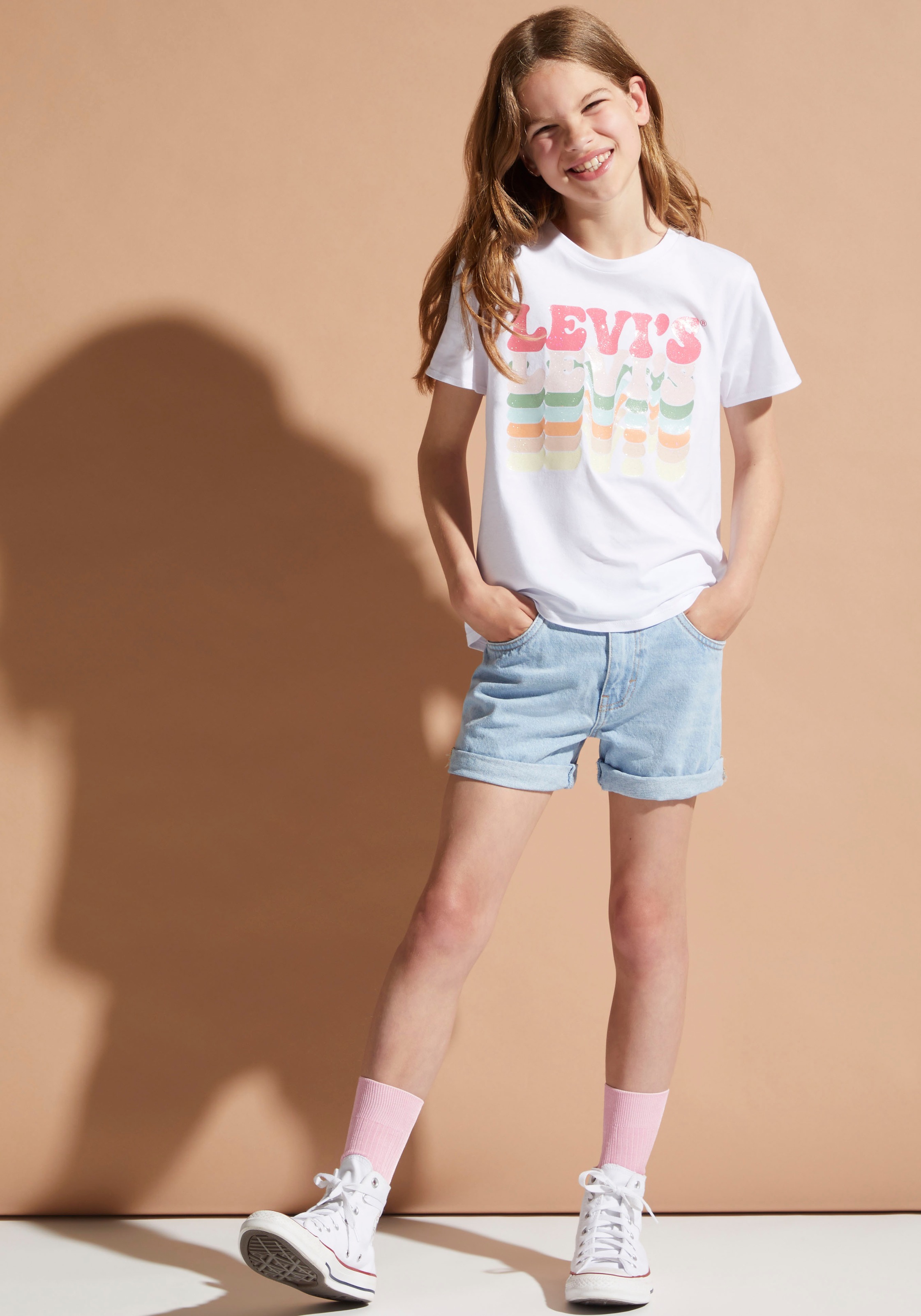 Levi's® Kids T-Shirt »LVG ORGANIC RETRO LEVIS SS TEE« for GIRLS