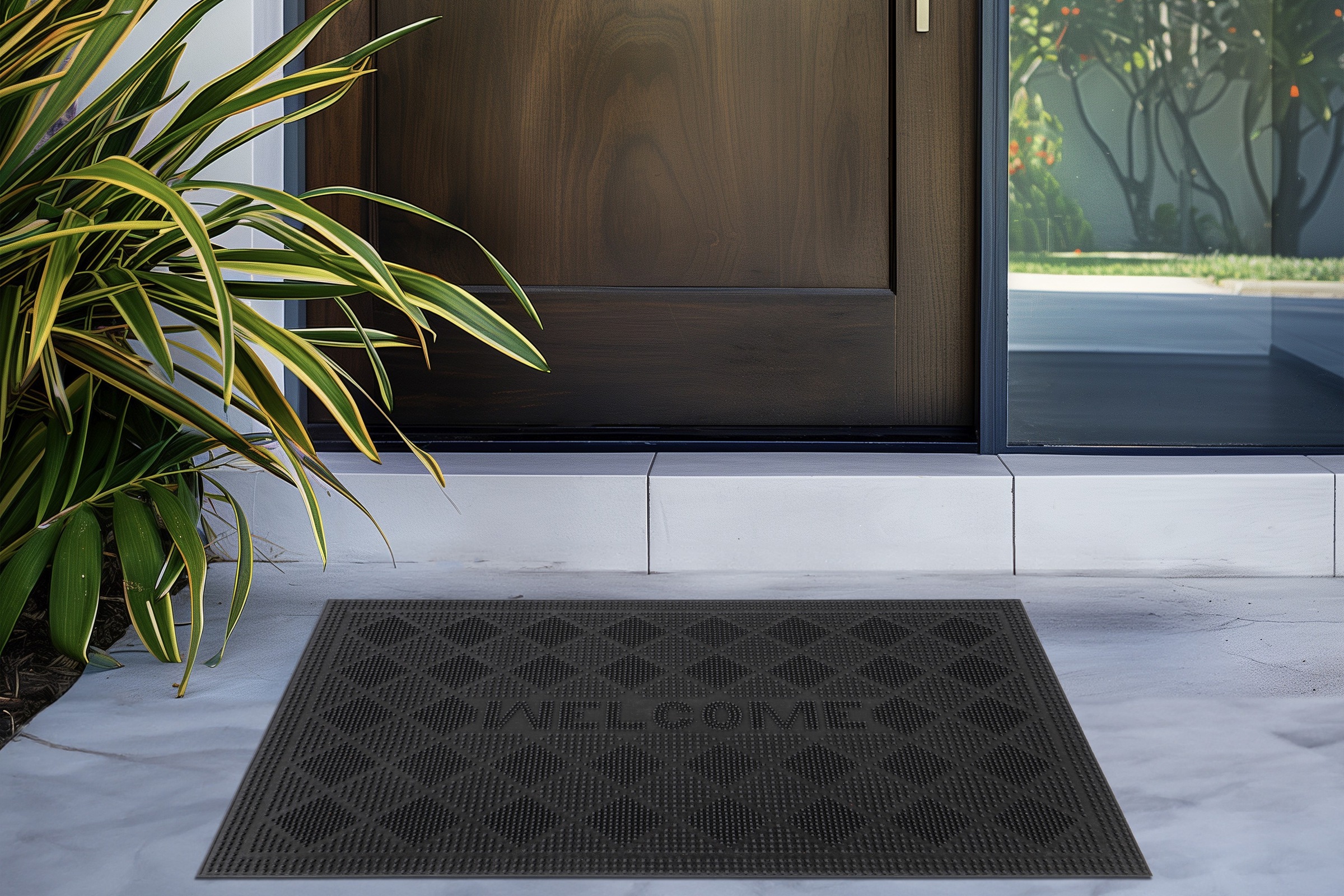 Kayoom Fußmatte "Elegant Entry 325" rechteckig 6 mm Höhe Türmatte, Gummi, Eingang, Welcome