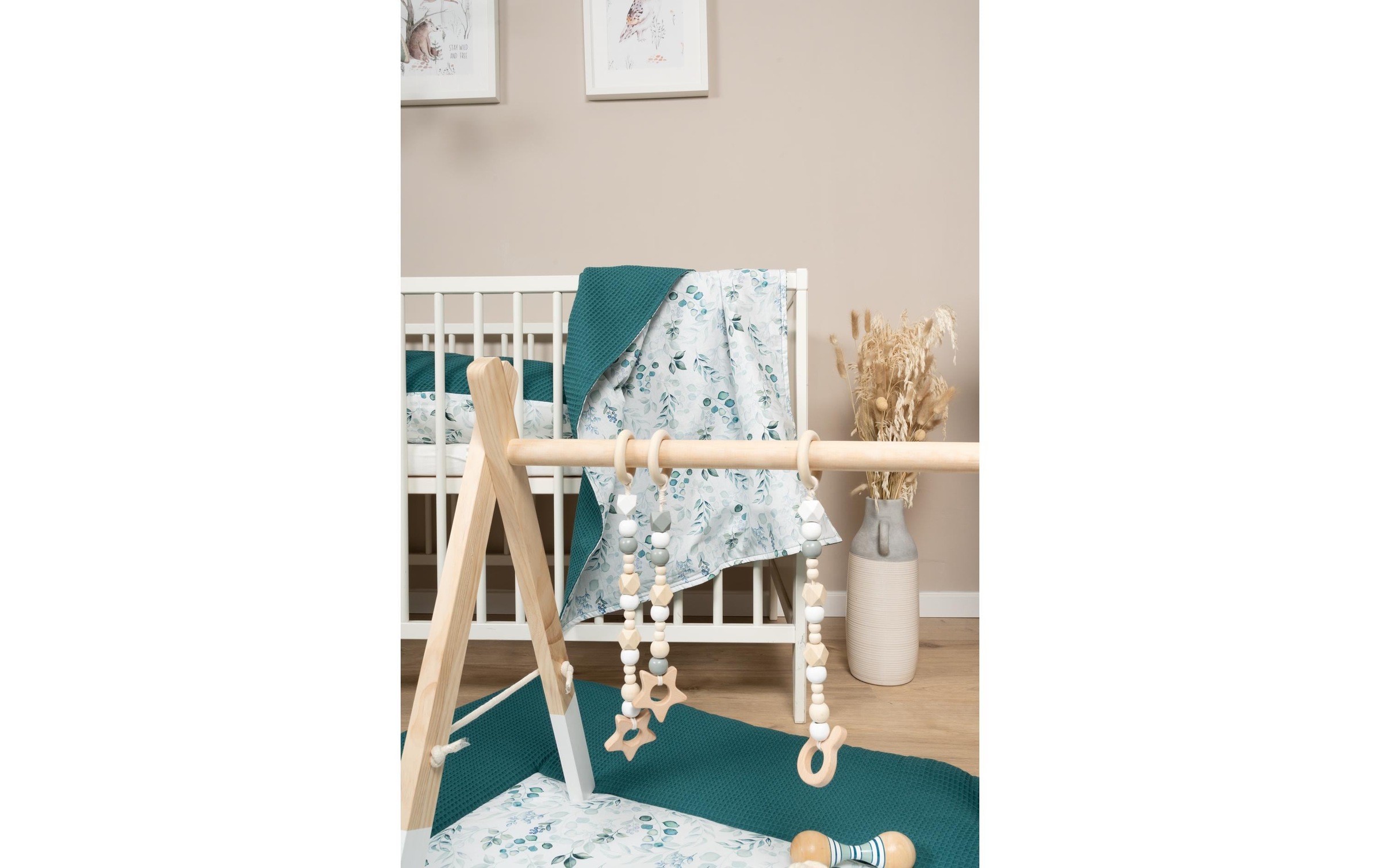 Babydecke »Ullenboom Eukalyptus Petrol 70 x 100 cm«