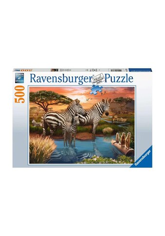 Puzzle »Zebras am Wasserloch«