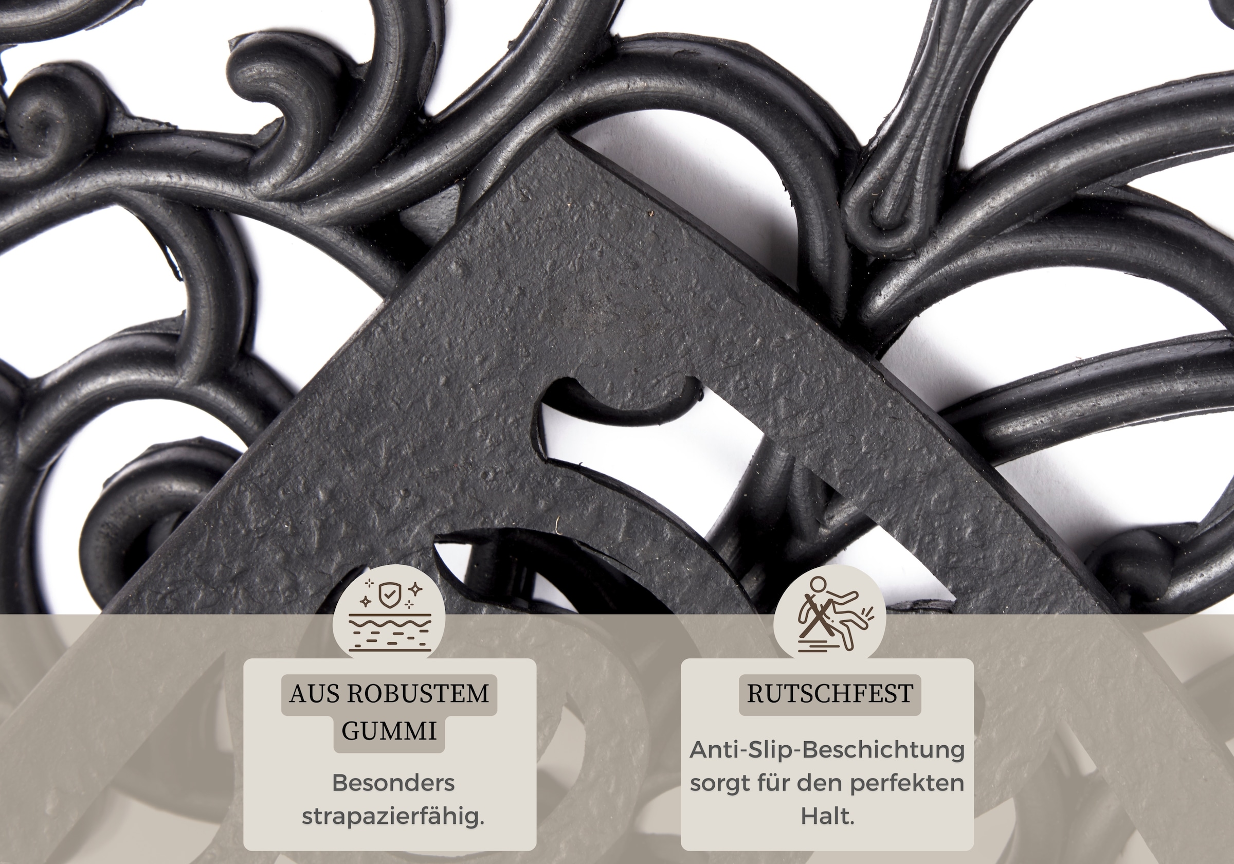 HANSE Home Fussmatte »Ornaments, Türmatte«, halbrund, 10 mm Höhe, Gummi, Schmutzfangmatte, Outdoor, Rutschfest, Innen, Gummimatte