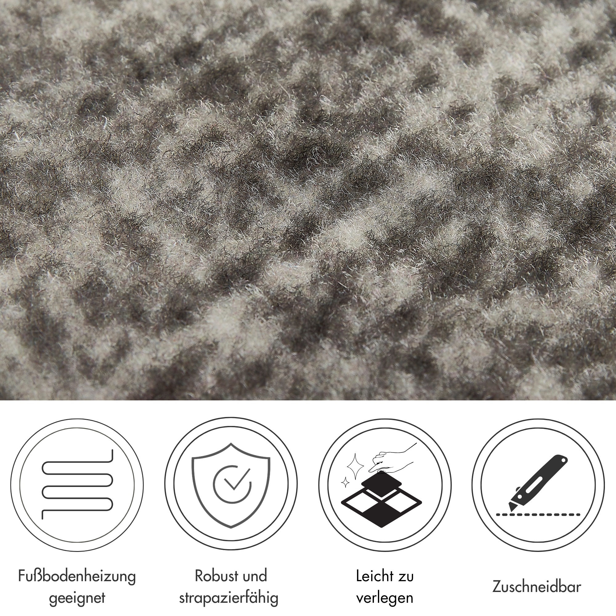Andiamo Teppichfliese »Paris Nadelfilz«, quadratisch, 4 mm Höhe, 40x40 cm, selbstklebend, robust & strapazierfähig, 25 Stück (4 qm)