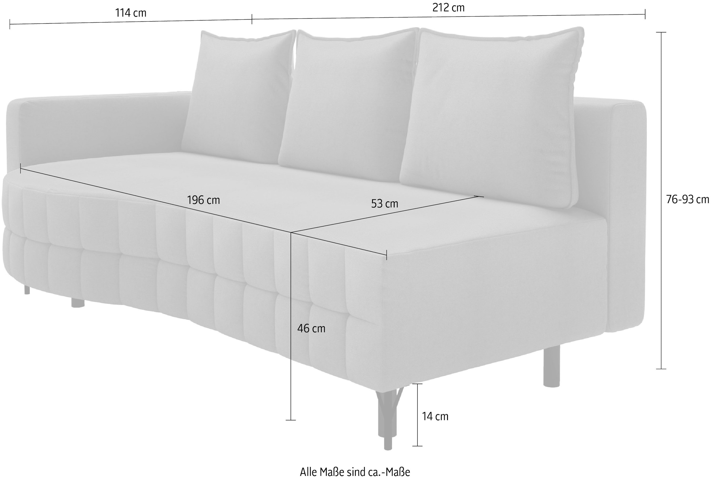 exxpo - sofa fashion Loungesofa »T wiggy Schlafsofa mit Bettfunktion und Bettkasten,«, komfortabler Federkern, super Sitzkomfort, elegante Formensprache