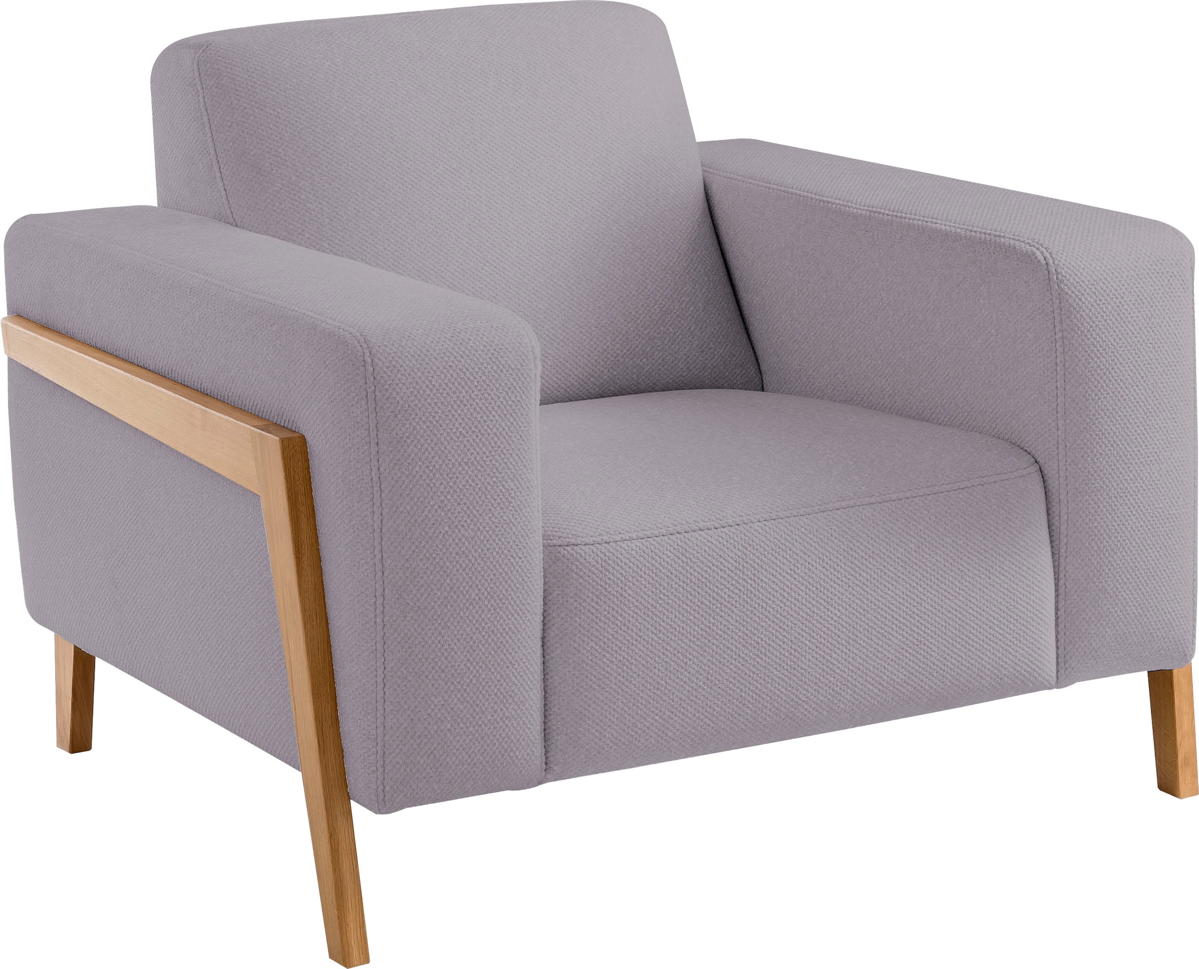 exxpo - sofa fashion Sessel »Starr, Loungesessel«, im Scandinavian Design, mit Massive Holzfüsse, frei im Raum stellbar