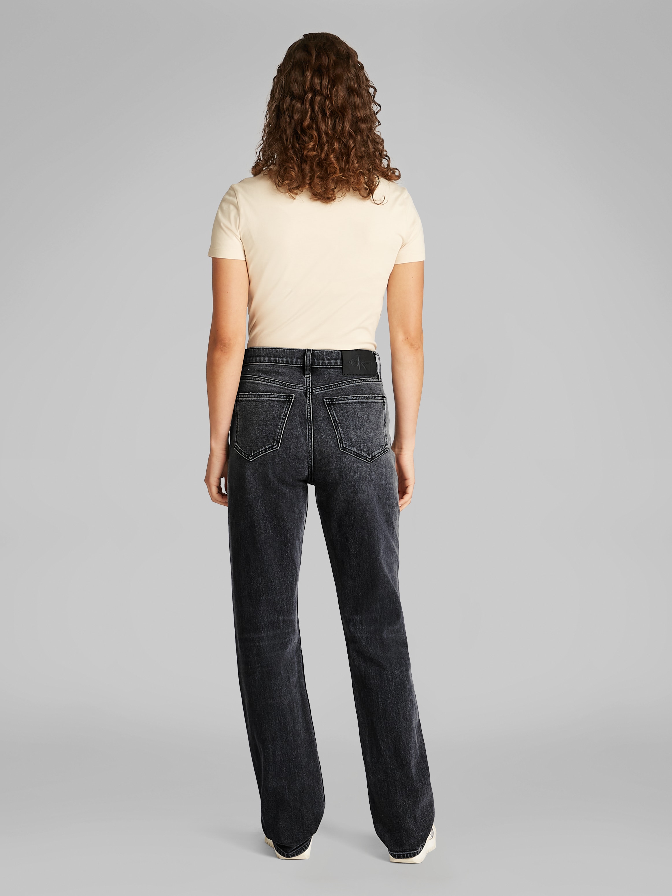 Calvin Klein Jeans Straight-Jeans »HIGH RISE STRAIGHT«, in schwarzer Waschung