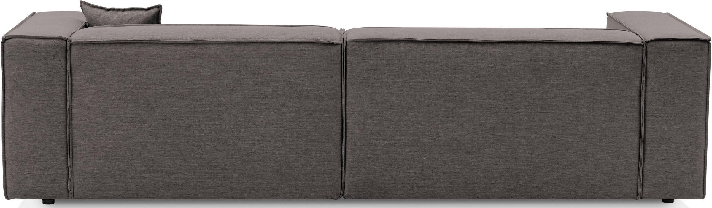 LeGer Home by Lena Gercke Ecksofa »PIARA mit Kedernaht in Cord oder Leinenoptik, moderne Couch in L-Form«, wahlweise Ottomane rechts/links, schwarze Füsse, bequemer Sitzkomfort