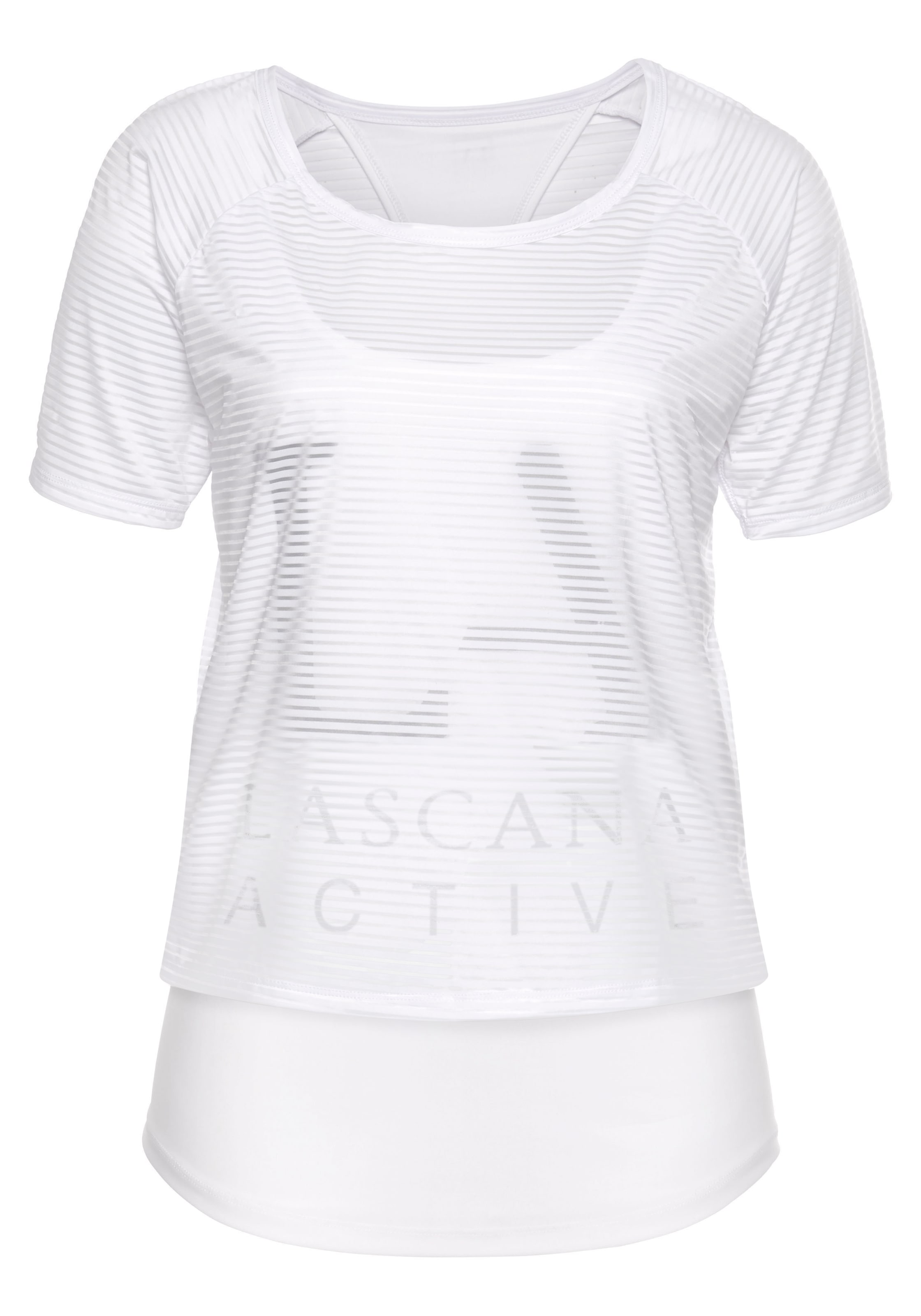 LASCANA ACTIVE Funktionsshirt, 2 in 1 T-Shirt im Layer-Design