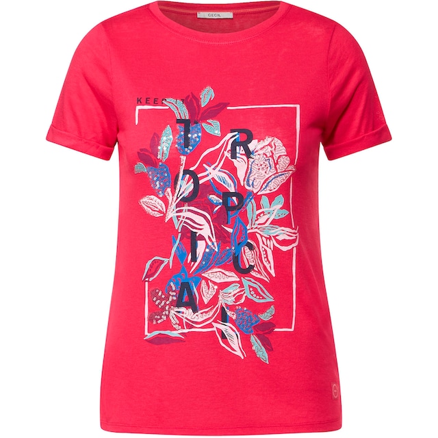 Cecil T-Shirt »LINENLOOK_Shape print«, mit klassischem Rundhalsausschnitt  online bestellen bei Jelmoli-Versand Schweiz