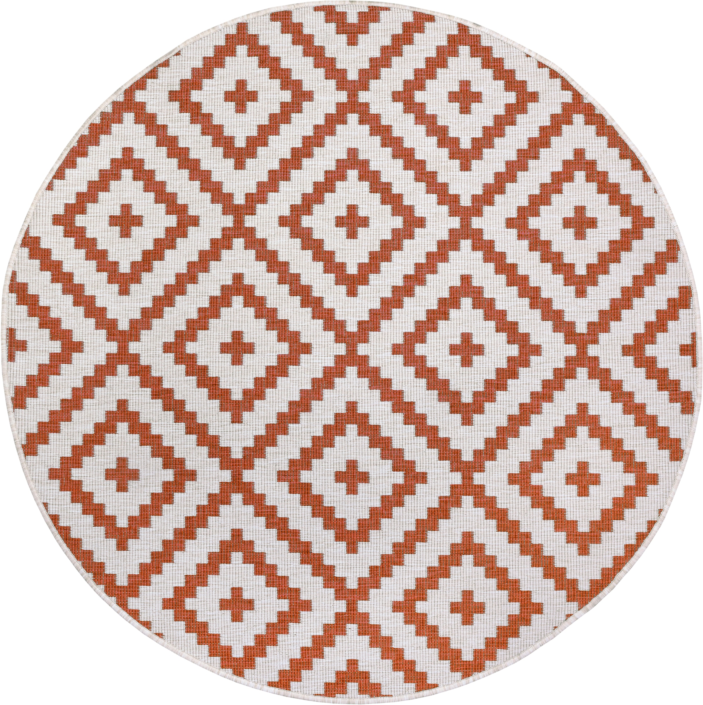 my home Teppich »Ronda Wendeteppich«, rund, Sisal-Optik, Flachgewebe, In- und Outdoor, geometrisches Boho Design