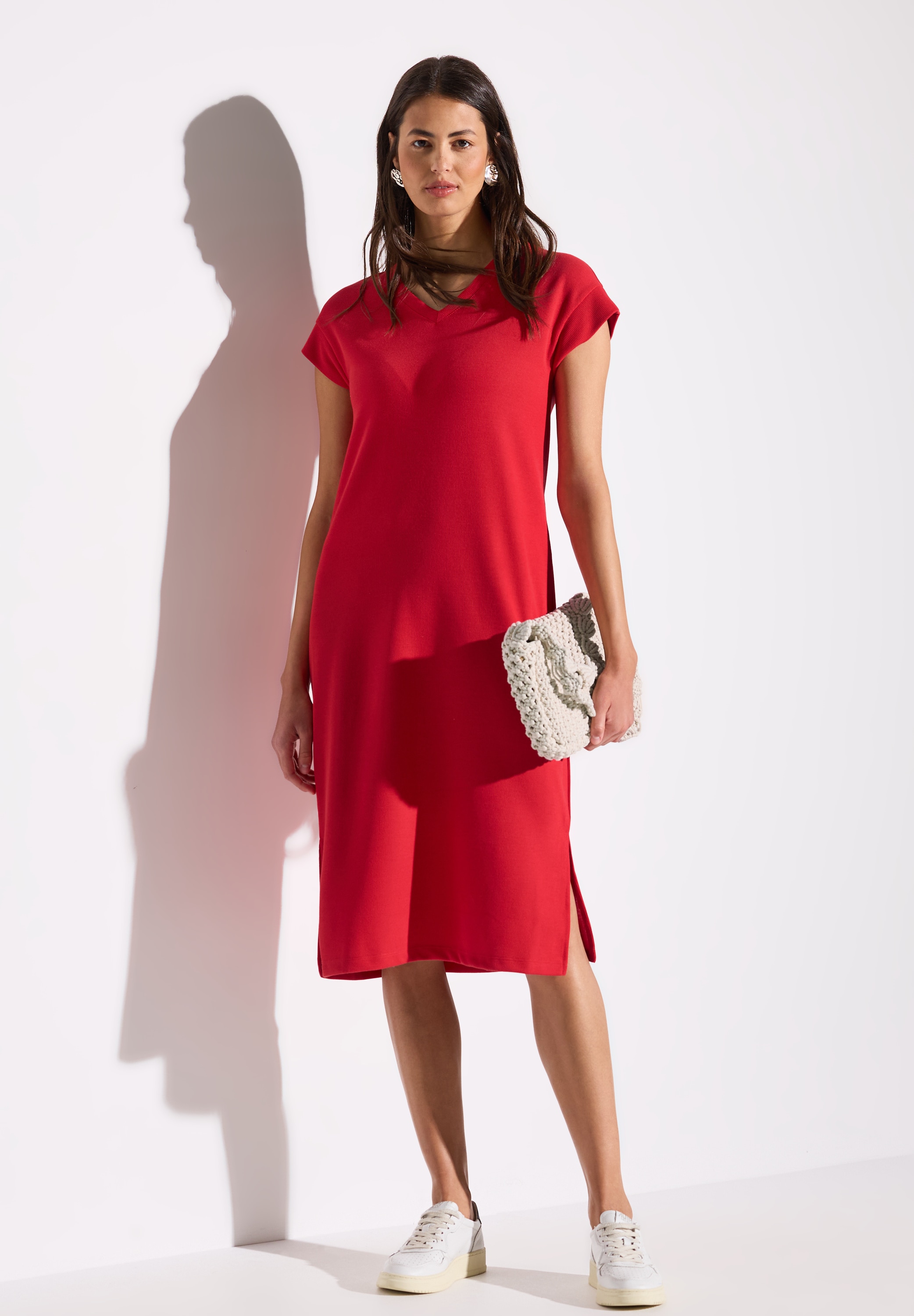 STREET ONE Midikleid, mit Rippstruktur