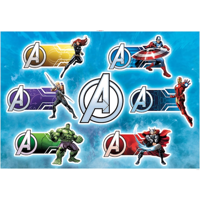 ✵ Komar Wandtattoo »Avengers Plates«, (7 St.), 100x70 cm (Breite x Höhe), selbstklebendes  Wandtattoo online kaufen | Jelmoli-Versand