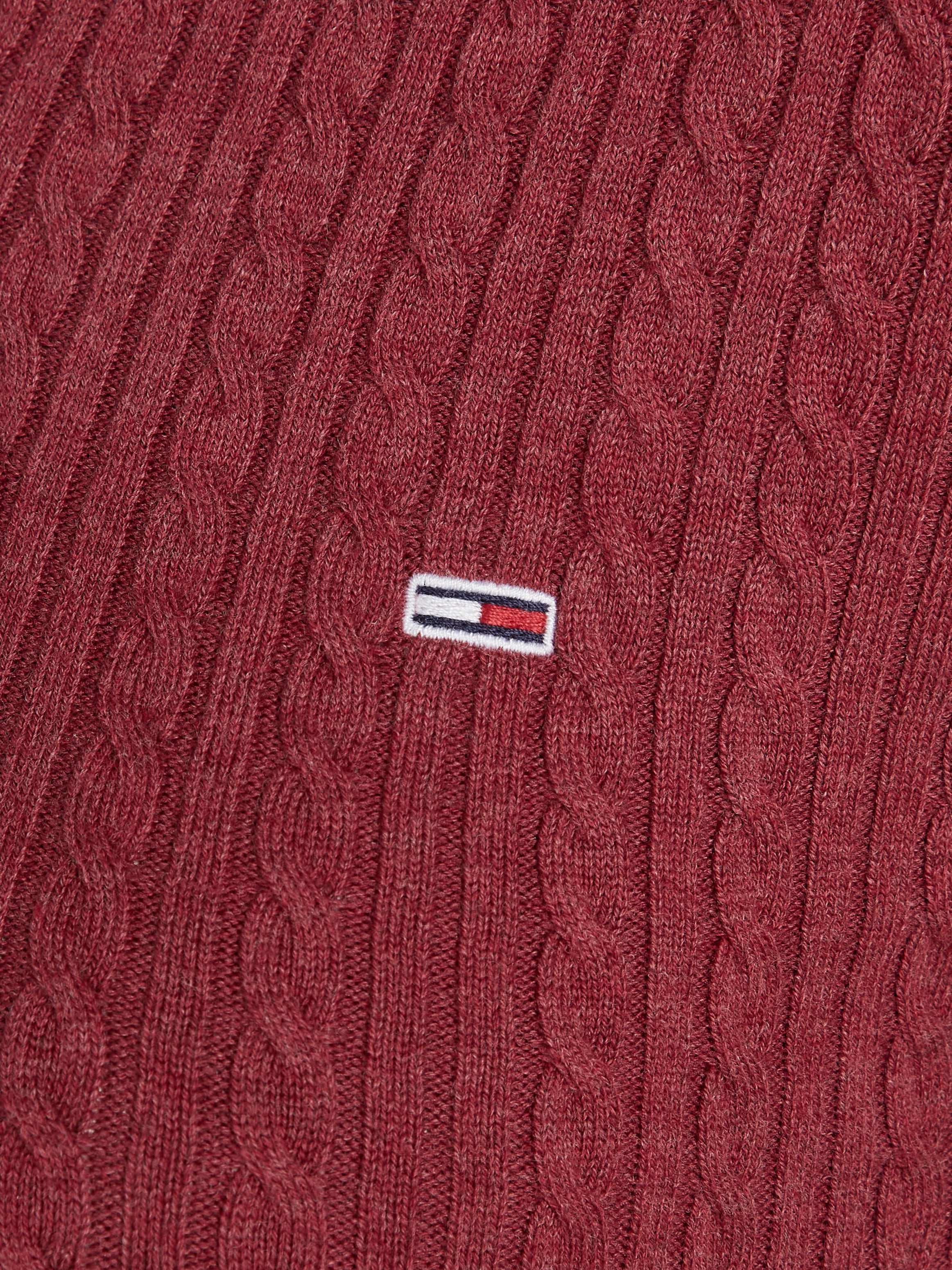Tommy Jeans Strickkleid »TJW F&F POLO CABLE SWEATER DRESS«, mit kleinem Zopfmuster, Polokragen