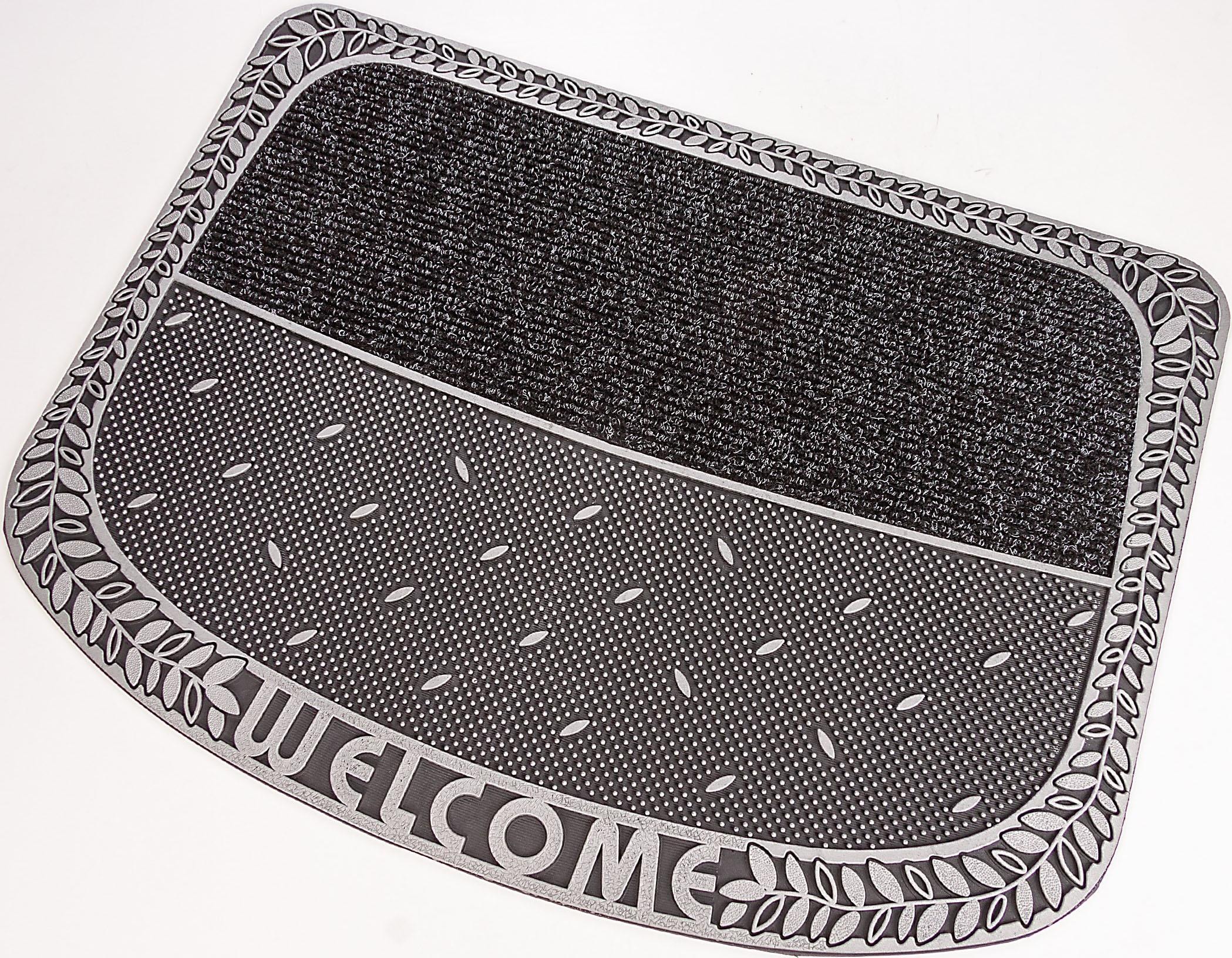 Home2Fashion Fussmatte »TC Clean Tendri, Welcome«, rechteckig, 8 mm Höhe, Schmutzfangmatte, mit Spruch, robust, In- und Outdoor geeignet