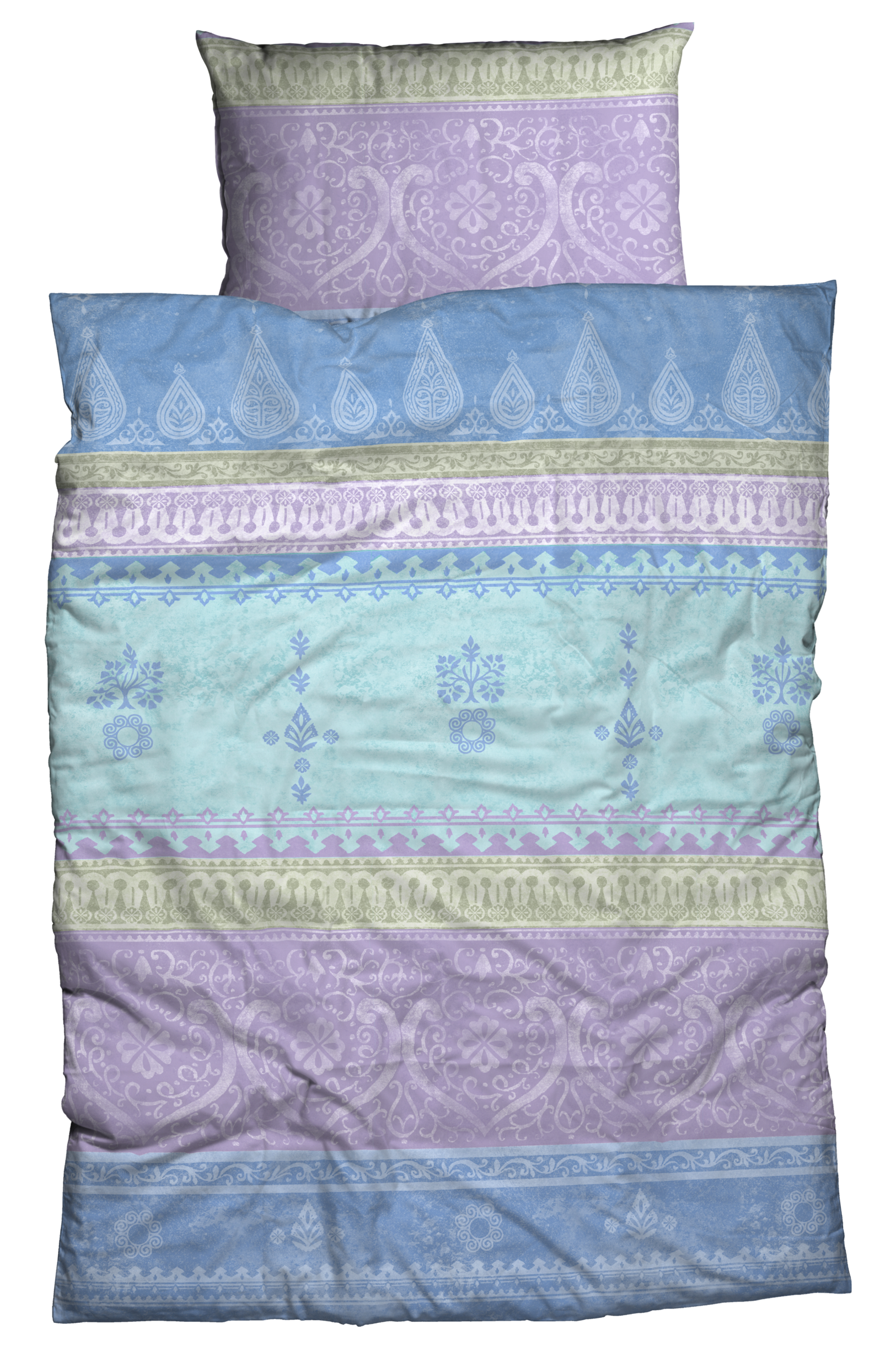 Nobilium Kissenbezug »Indi, 100 % Baumwoll-Satin«, (1 St.), mit orientalischem Muster in sanften Pastellfarbe