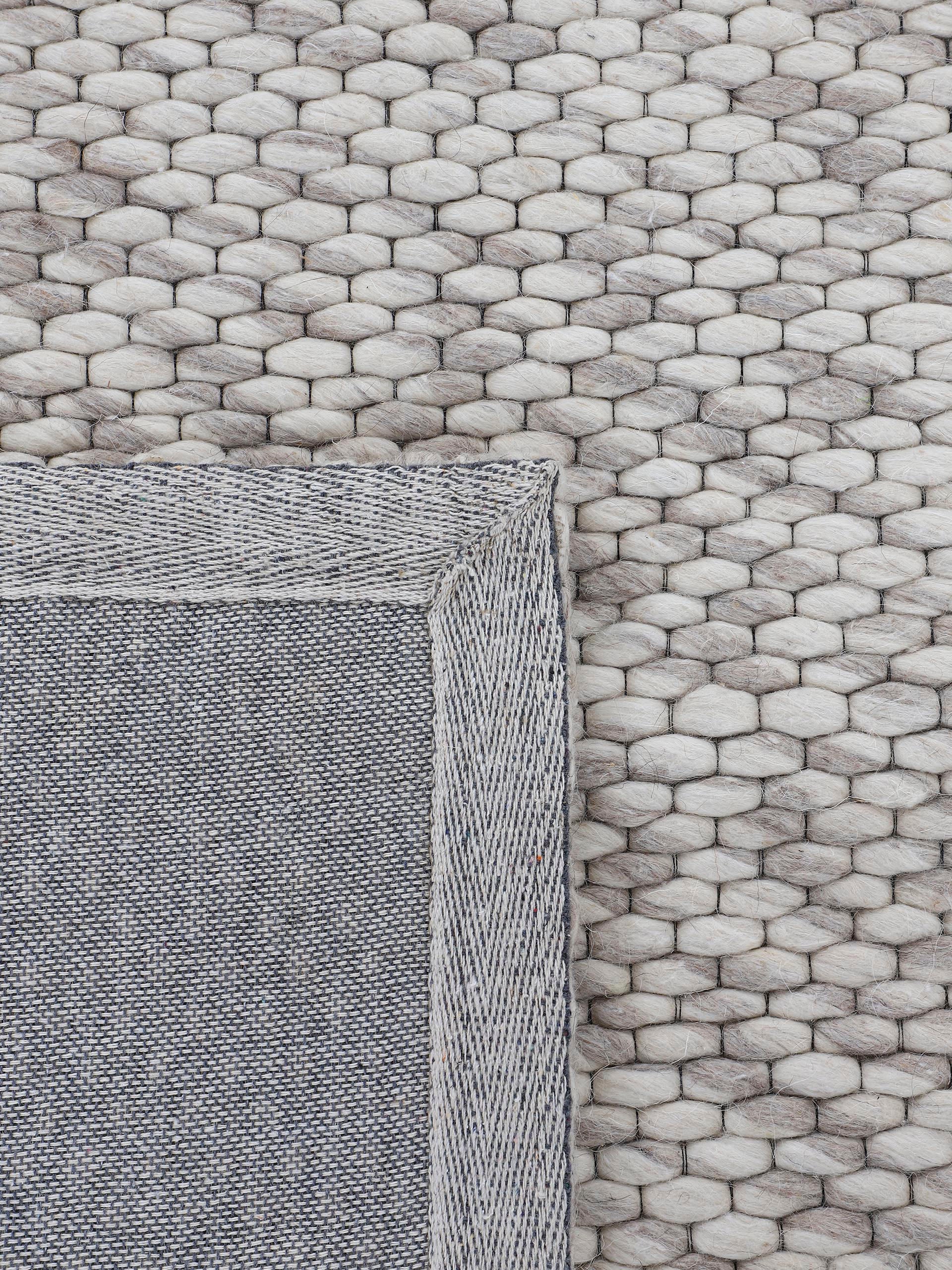 carpetfine Wollteppich »Sina«, rund, 14 mm Höhe, grobe Struktur, Zeitloses Design, reine Wolle, Wohnzimmer