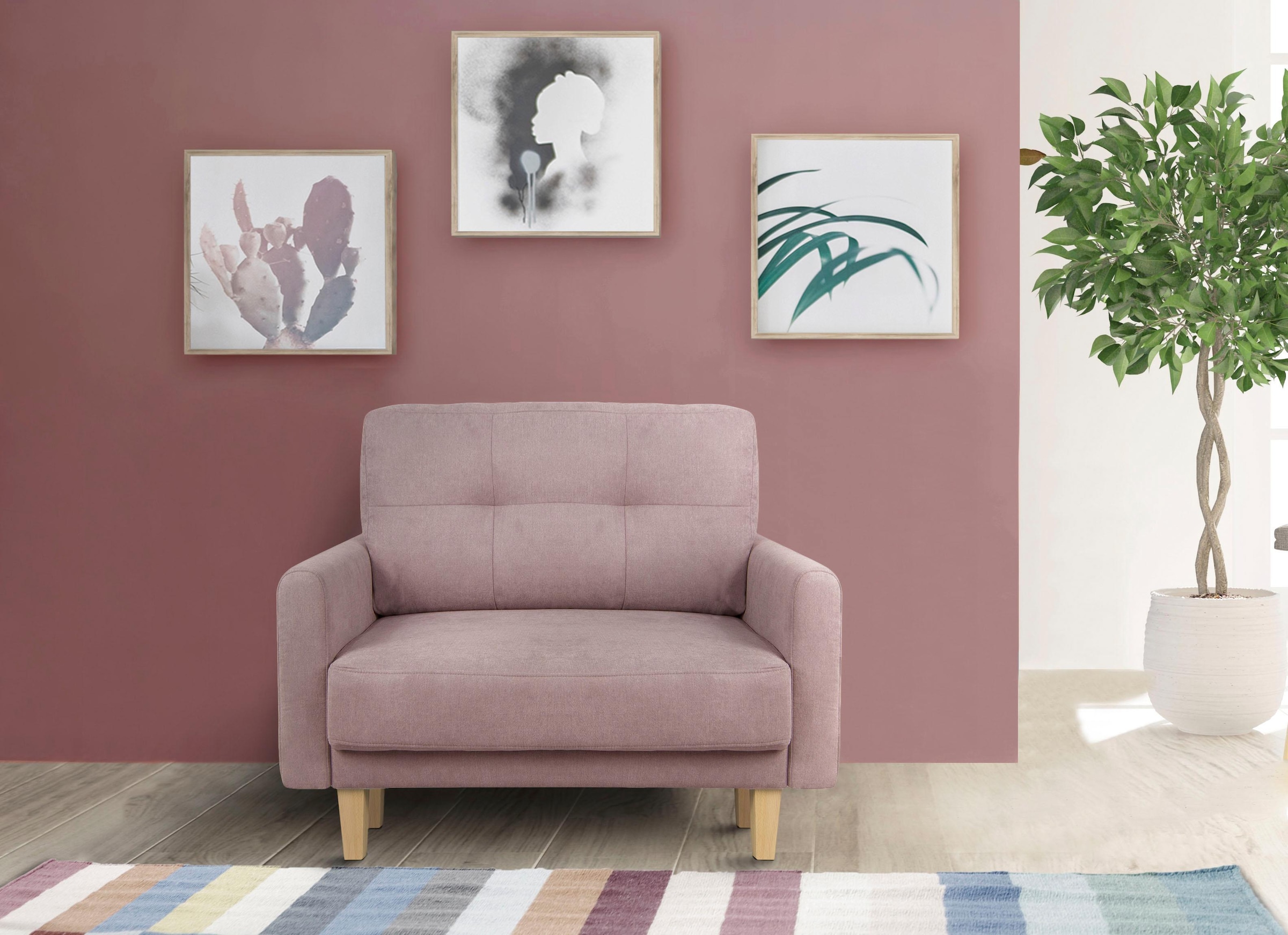Home affaire Sessel »TRIPLO Relaxsessel mit Wellenunterfederung, Masse B/T/H: 95/100/89 cm«, Polstersessel mit Steppung im Rückenkissen, hohe Qualität