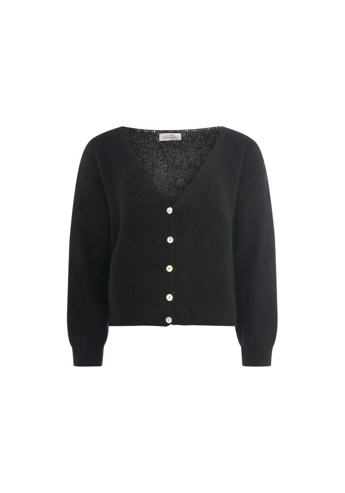 Zwillingsherz Strickjacke »"Uni"«, One Size, Langarm, Knopfleiste, tiefer V-Ausschnitt, Wollanteil