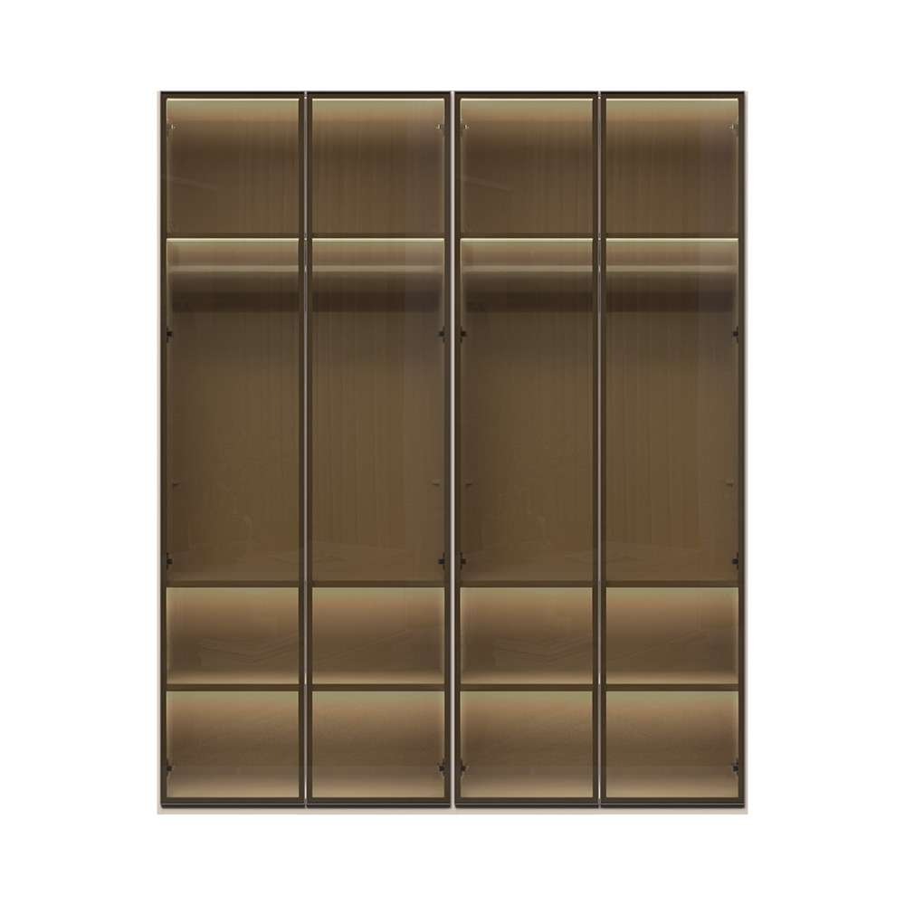 OTTO home Drehtürenschrank "Opera Parsol-Glastüren, LED-Glasbodenbeleuchtung, mit und ohne Kranz" Glastüren, UV-Lack, LED-Innenbeleuchtung, Soft-Close-Funktion