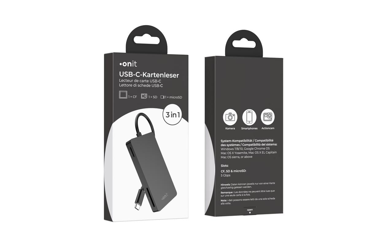 onit USB-Adapter »Extern USB-C 3-in-«