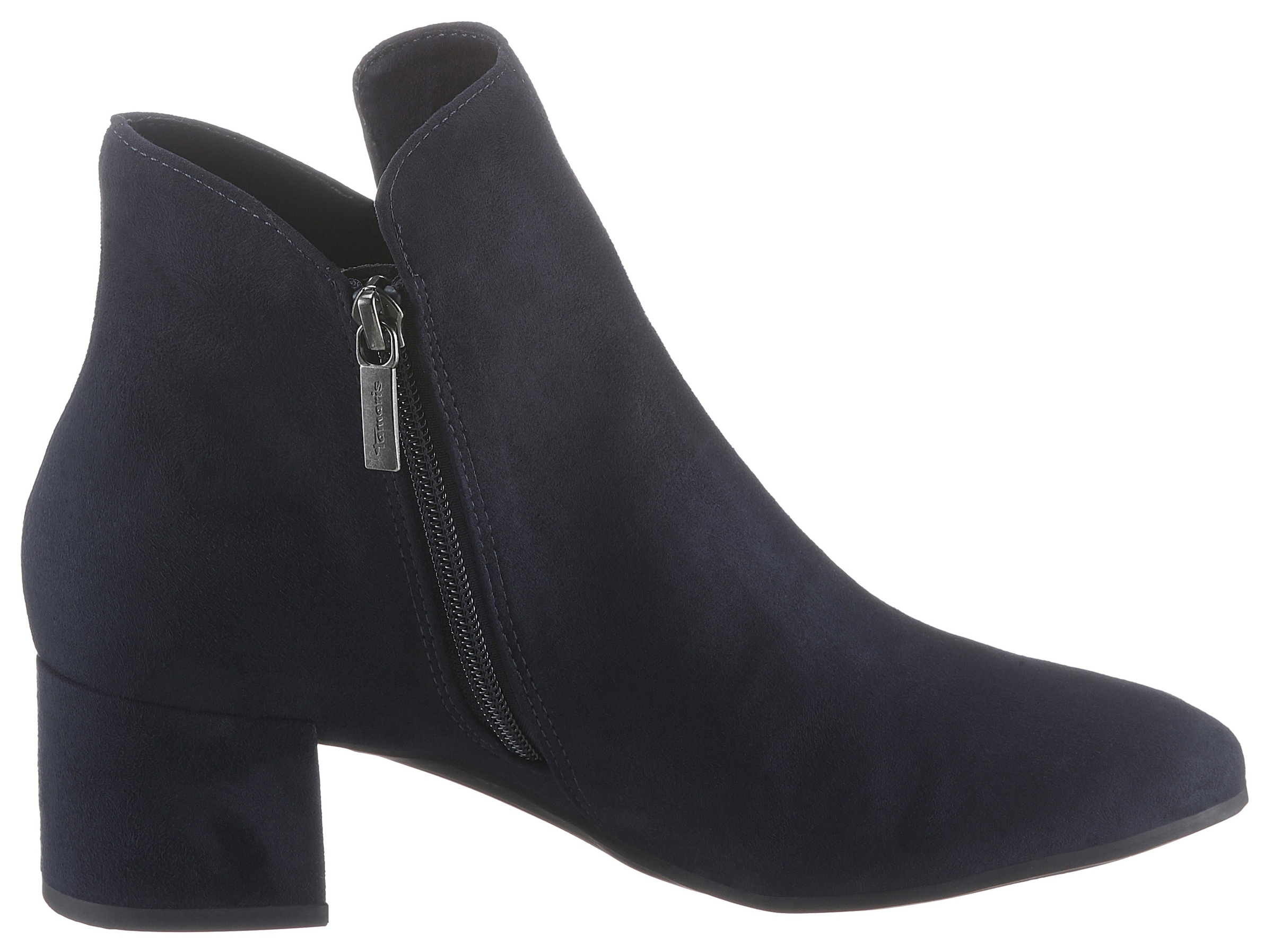 Tamaris Stiefelette, Blockabsatz, Ankleboots, Abendschuh in veganer Verarbeitung