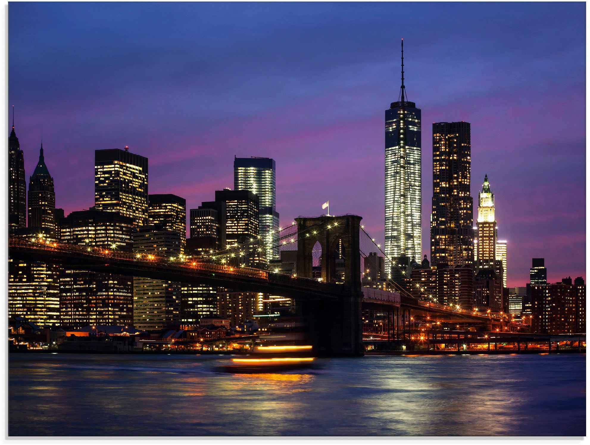Artland Glasbild "Brooklyn Bridge" Amerika 1 Stk. tlg. in verschiedenen Grössen