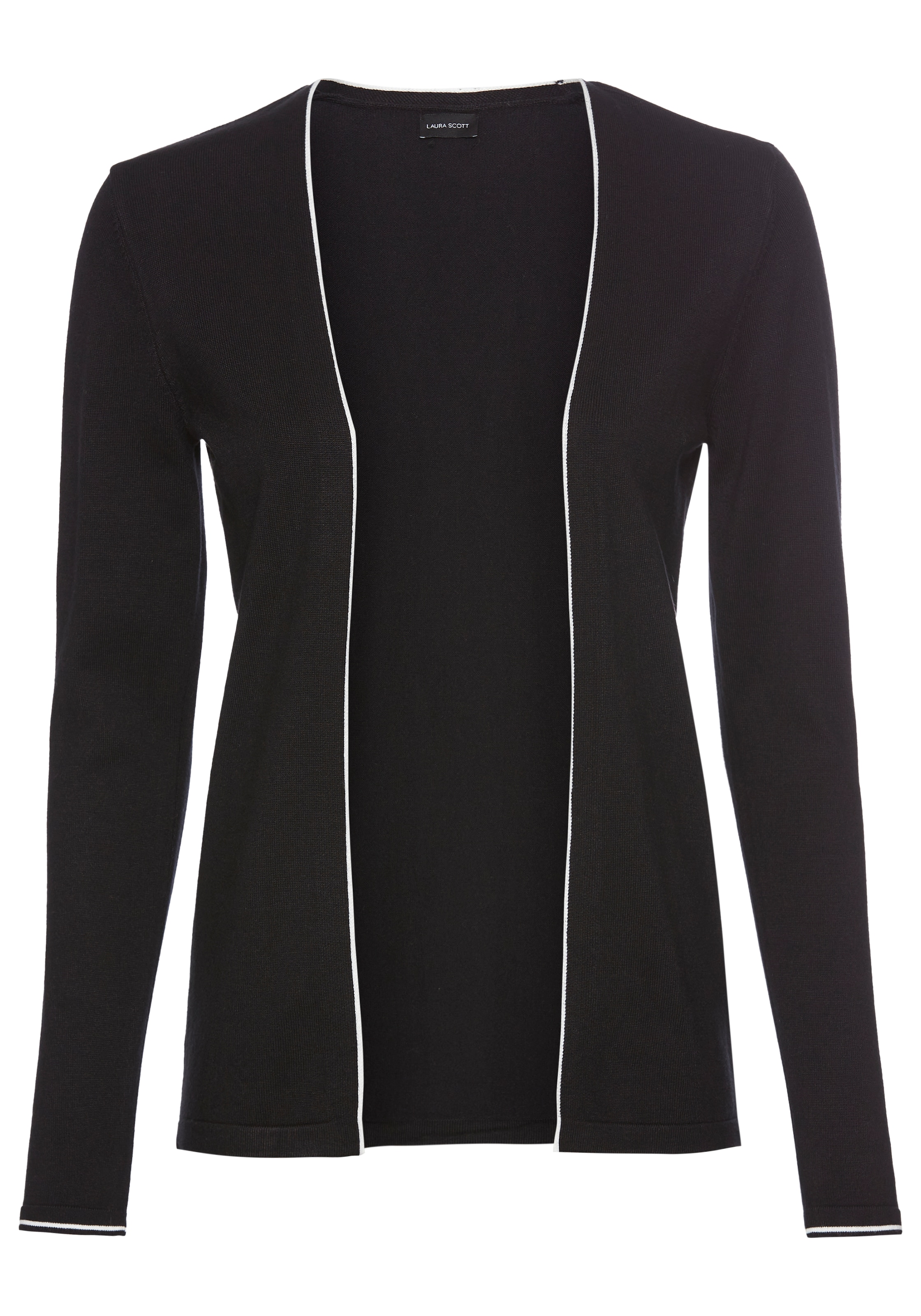 Laura Scott Strickjacke, offene Form mit Kontrastdetail