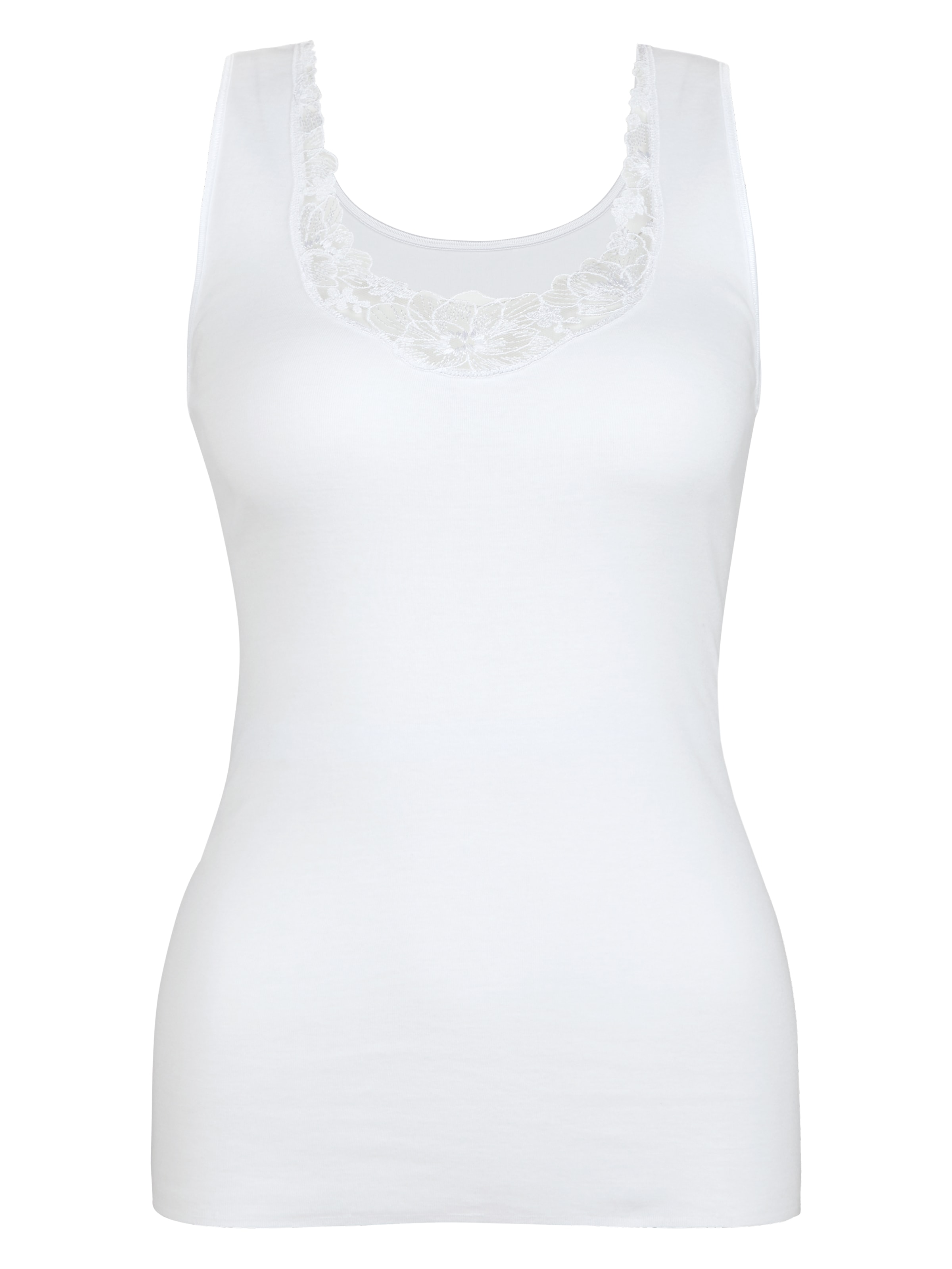 CALIDA Unterhemd »Cotton Desire«, mit eleganter Spitzenverzierung