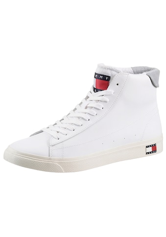 Tommy Jeans Sneaker »LEATHER MID CUT VULC«, mit Logoflag in der Sohle kaufen