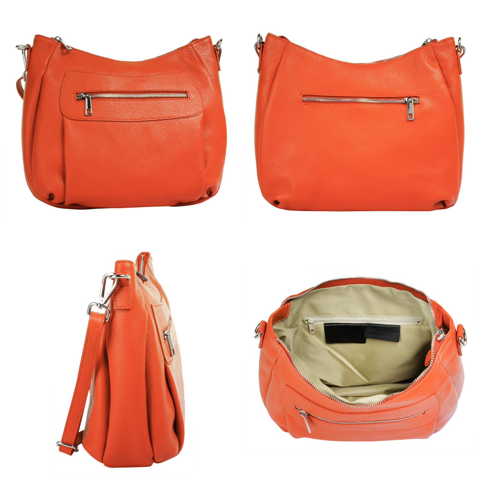 Samantha Look Umhängetasche, echt Leder, Made in Italy