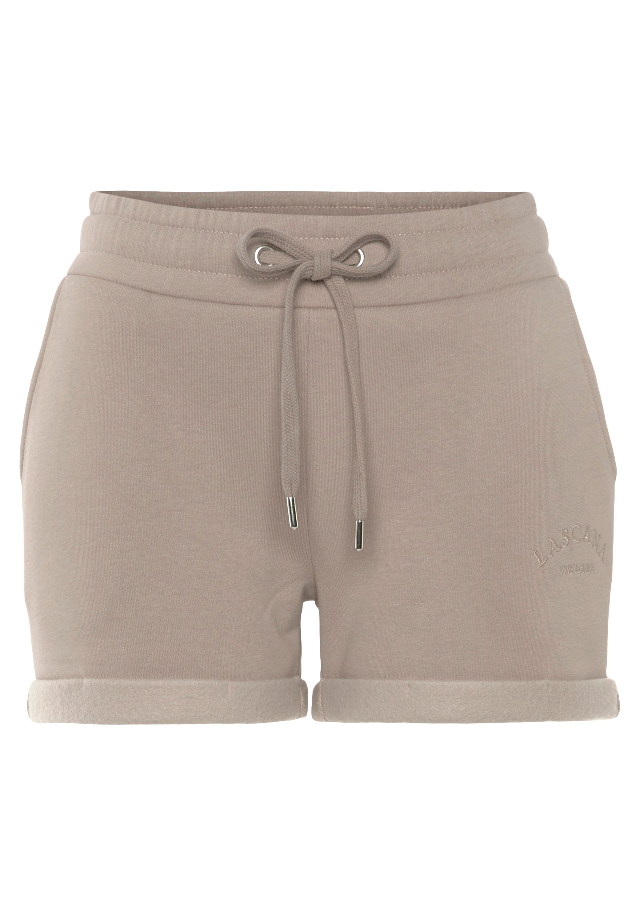 LASCANA Relaxshorts, mit seitlichen Taschen und Logostickerei, Loungewear