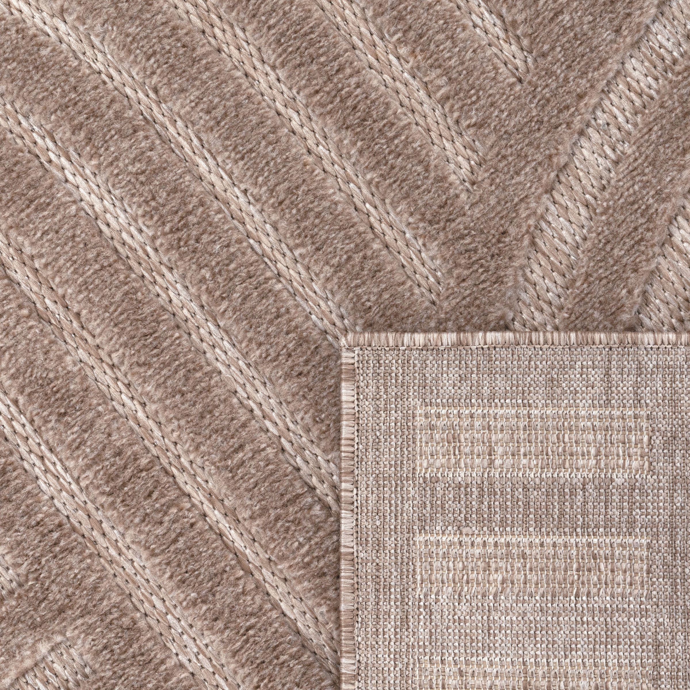 Paco Home Teppich »Livorno 674«, rechteckig, 14 mm Höhe, Uni Farben, moderner Hoch-Tief-Effekt, Scandi-Look, Outdoor geeignet