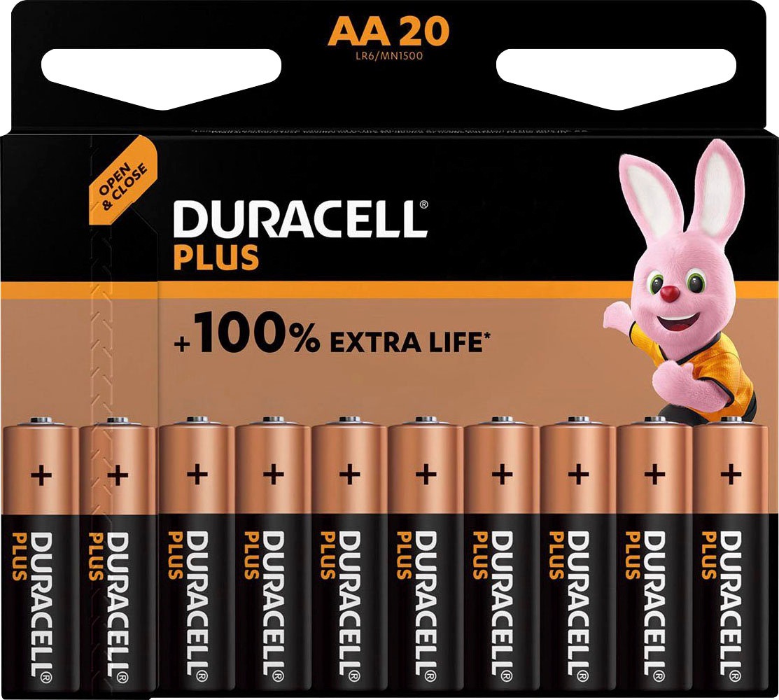 Duracell Batterie »20+20 Pack: 40x Mignon/AA/LR06«, 1,5 V, (40 St., Alkaline Batterie, 40 Stück), 1,5V