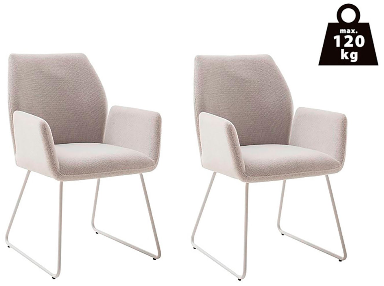 MCA furniture 4-Fussstuhl »BEVERLY«, (Set), 2 St., Chenilleoptik, Esszimmerstuhl,Chenilleoptik,360°drehbar,Sitzhöhe 49cm,belastbar 120kg