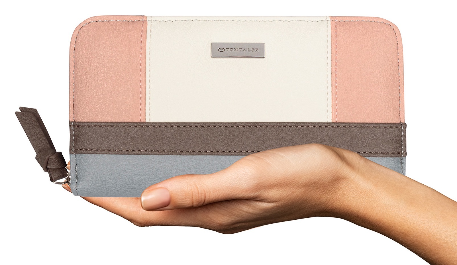 TOM TAILOR Geldbörse "Juna" aus soft genarbtem ledrigen Material mit glänzenden Metall-Accessoires
