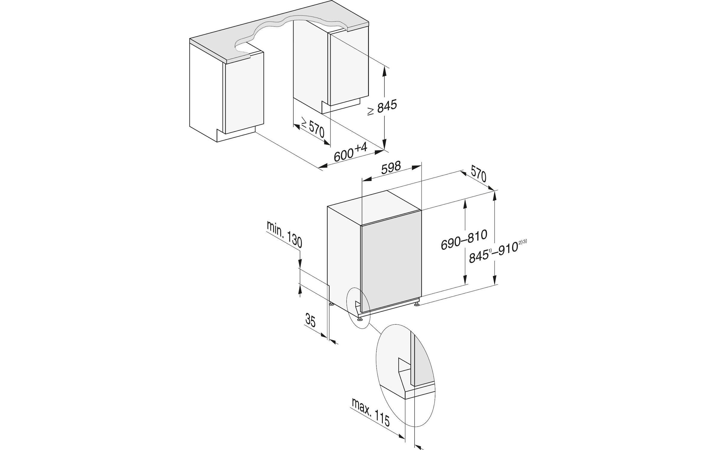 Miele teilintegrierbarer Geschirrspüler »G 27688-60 SCVi XXL AutoD K2O«, 14 Massgedecke