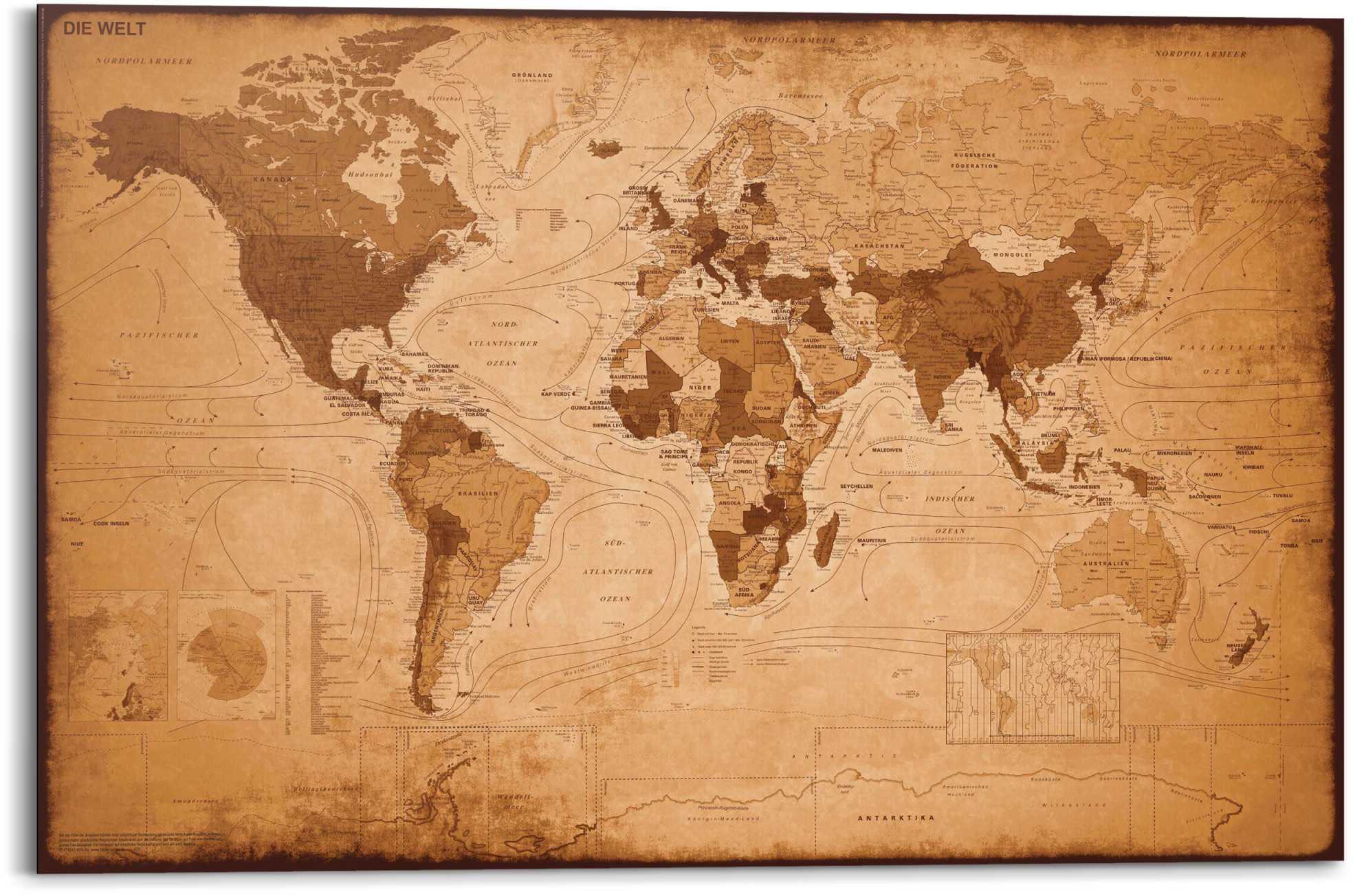 Bild »Weltkarte - antik«, 90/60 cm