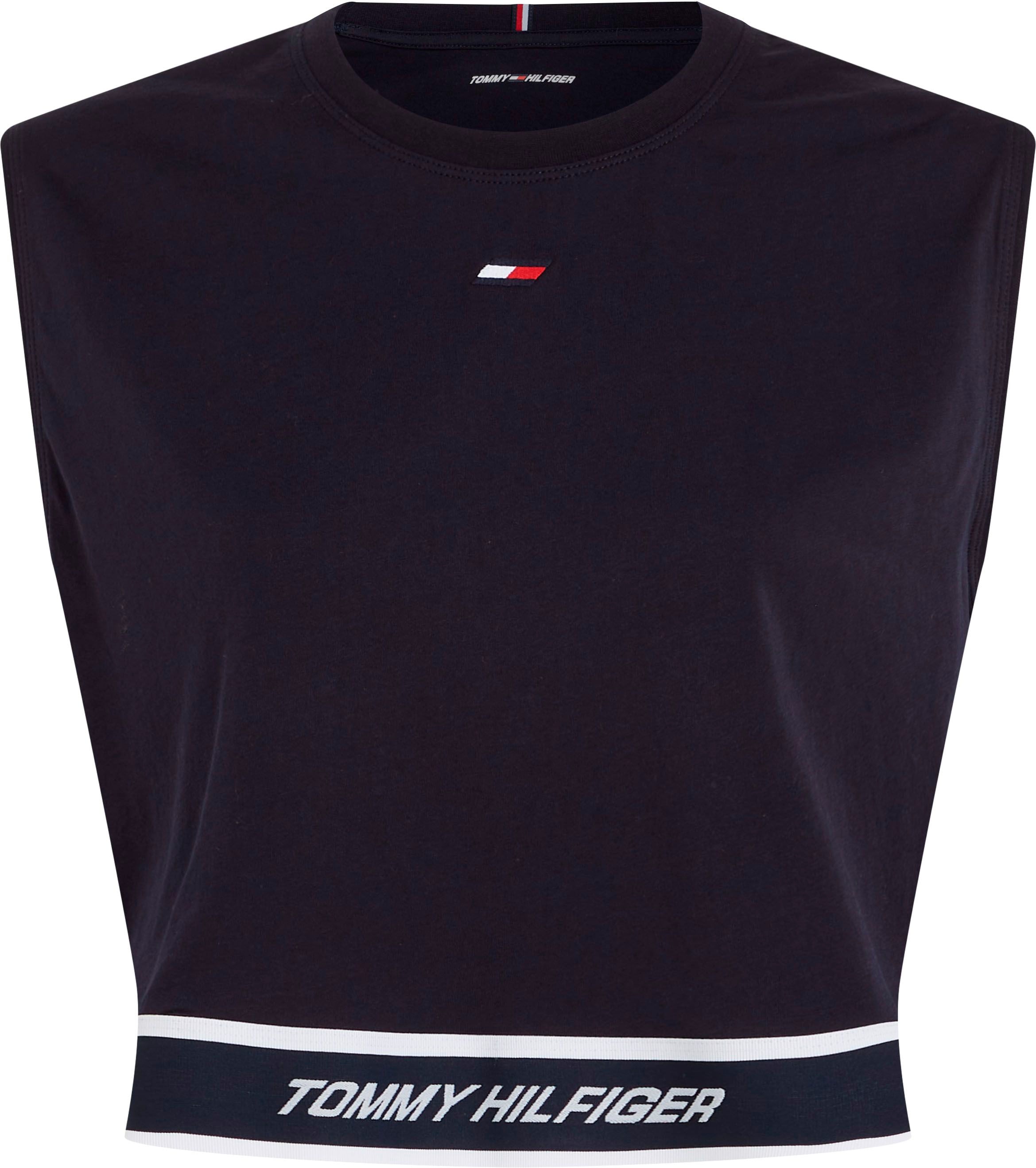 Tommy Hilfiger Tommy | C-NK TAPE Jelmoli-Versand Markenlabel Sport »RELAXED online shoppen Hilfiger mit TANK«, T-Shirt Sport