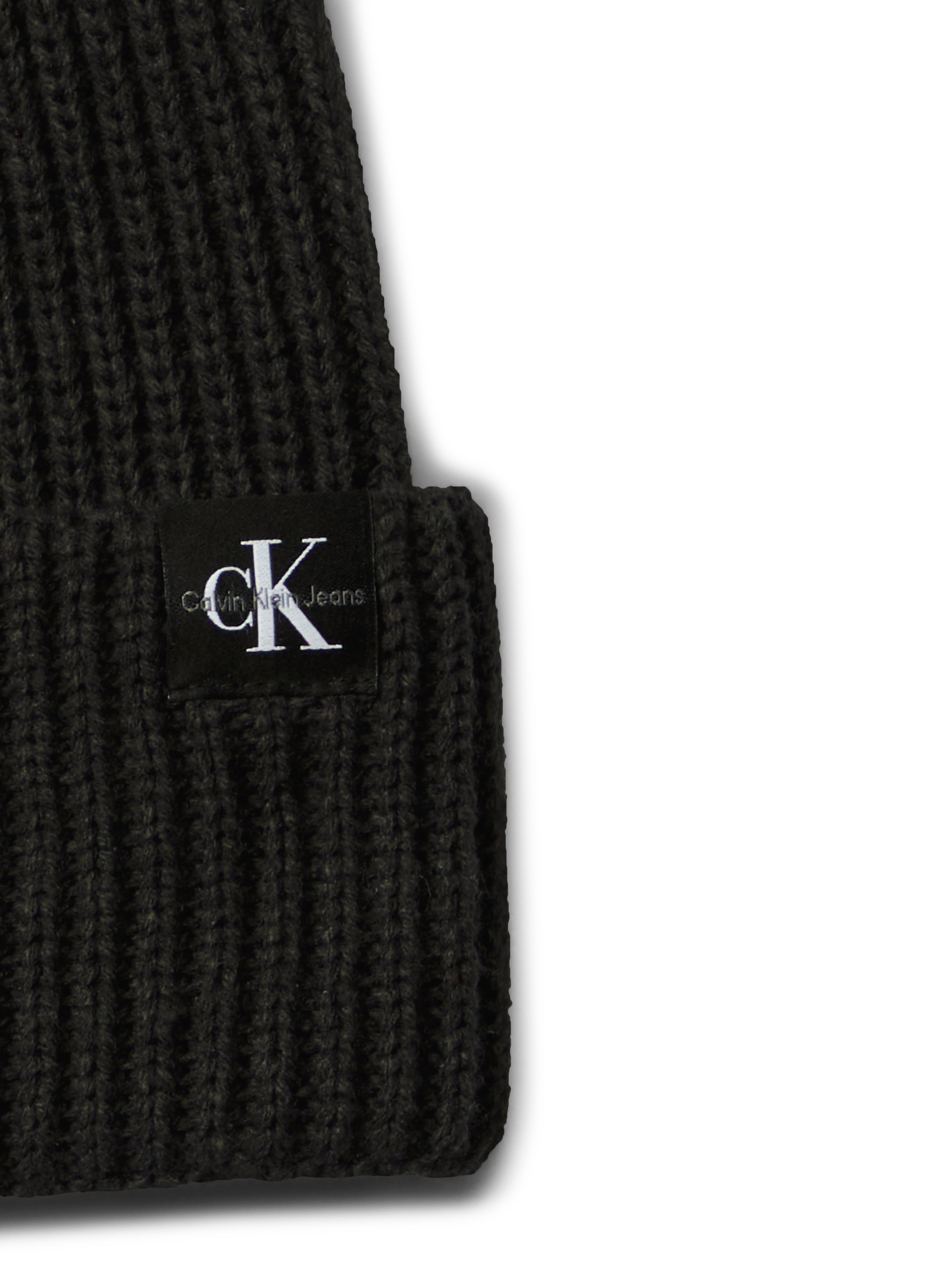 Calvin Klein Jeans Strickmütze »Monogram Rib Scarf Beanie Set«, mit Logopatch