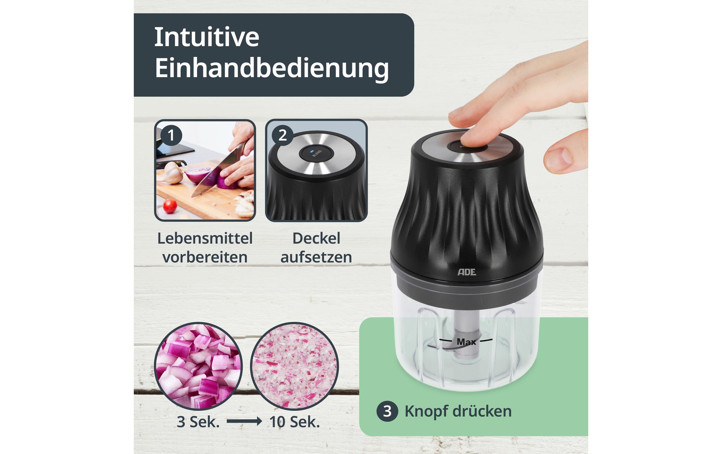 ADE Zerkleinerer »Elektrisch KG2426-1 1500 mAh 0.15 l«