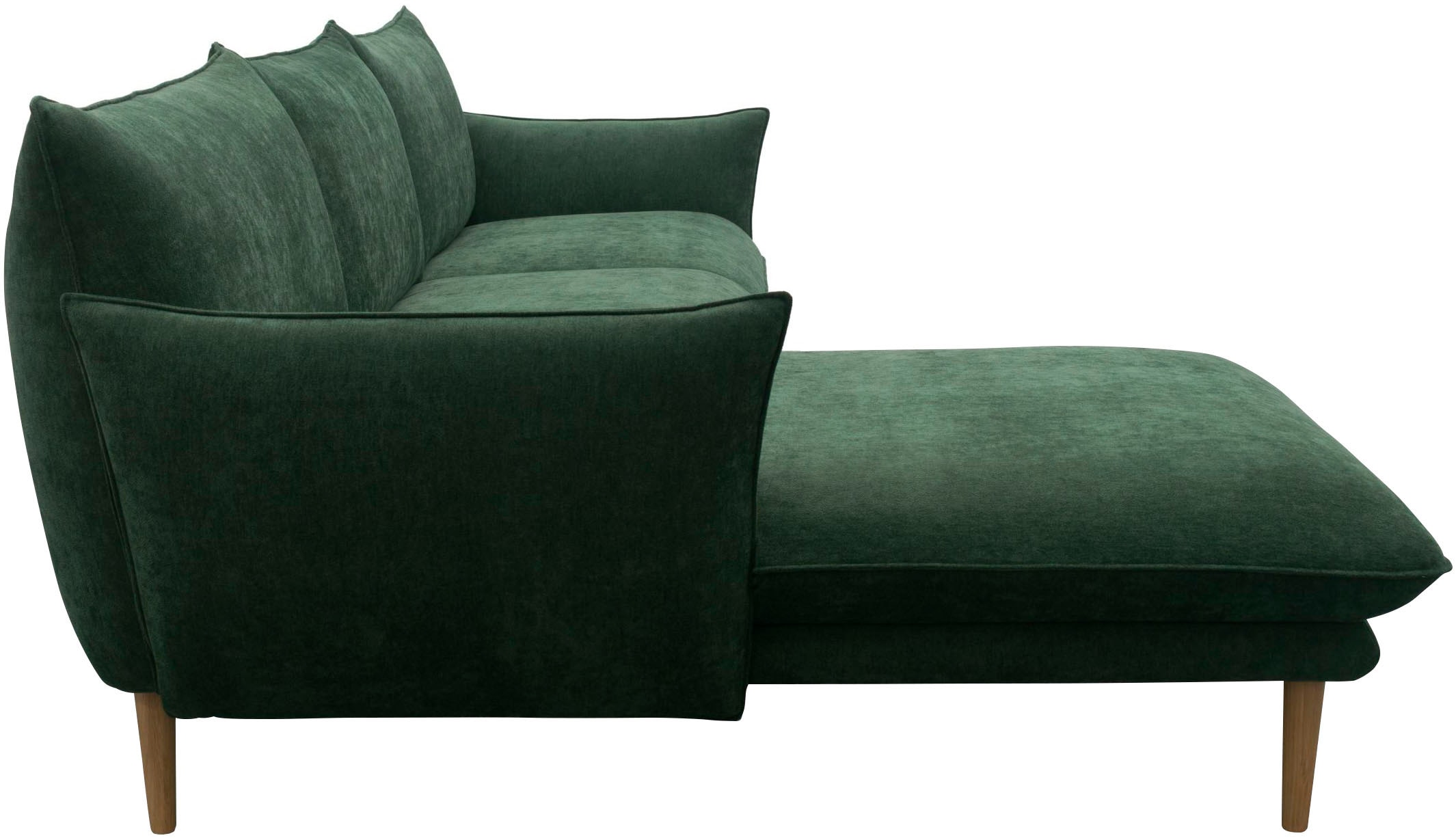 DOMO collection Ecksofa »Leuven modern mit schmalen Armlehnen, Breite 282 cm, L-Form«, angenehm feste Polsterung, bodenfrei, 19 cm hohe Holzfüsse