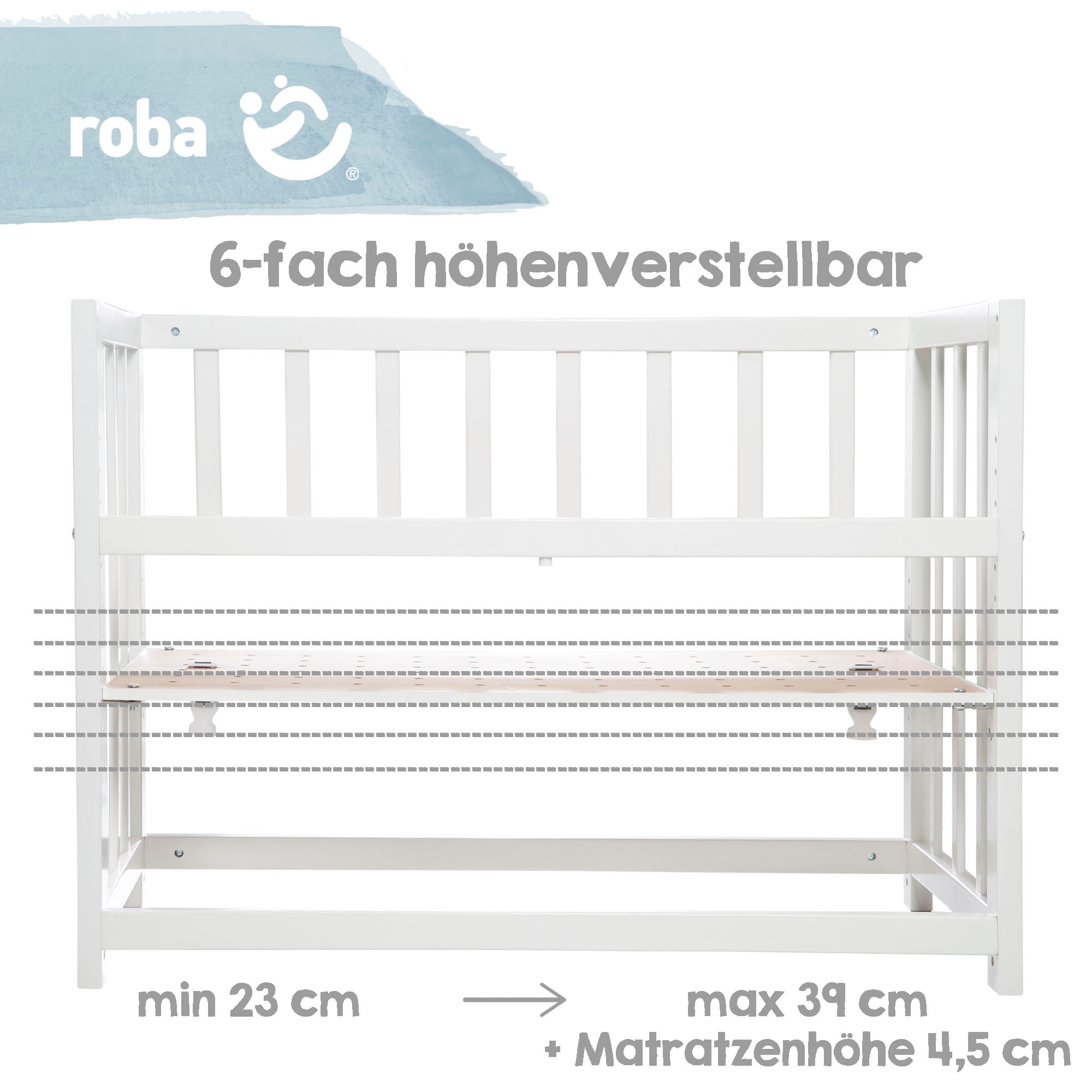 roba® Stubenbett »4 in 1, Indibär, weiss«, zu Wiege, Elternbett oder Bank umbaubar