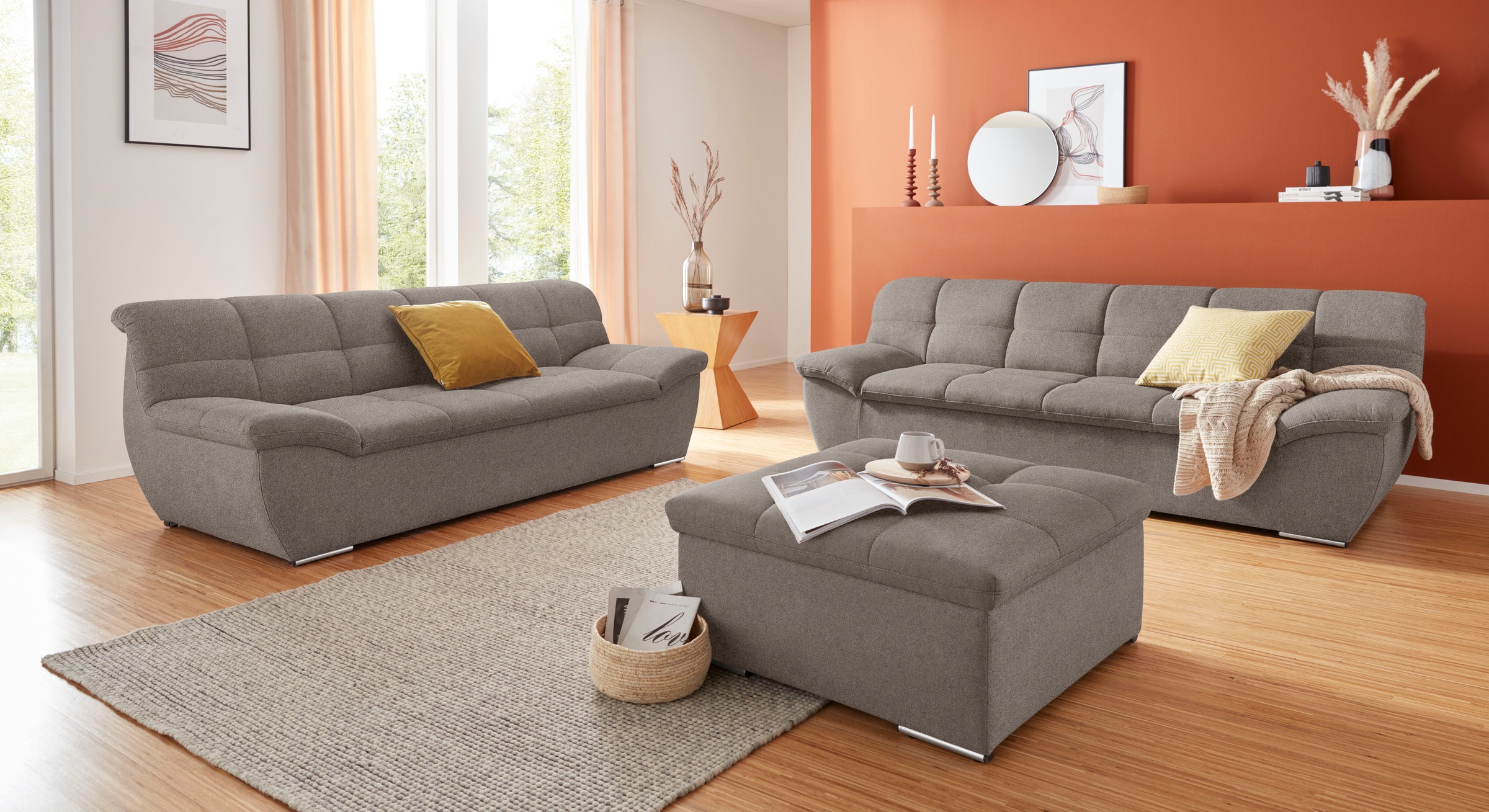 DOMO collection 3-Sitzer »Lagoa, moderne Sitzheftung, bequem und komfortabel«, frei im Raum stellbar, in grosser Farbauswahl