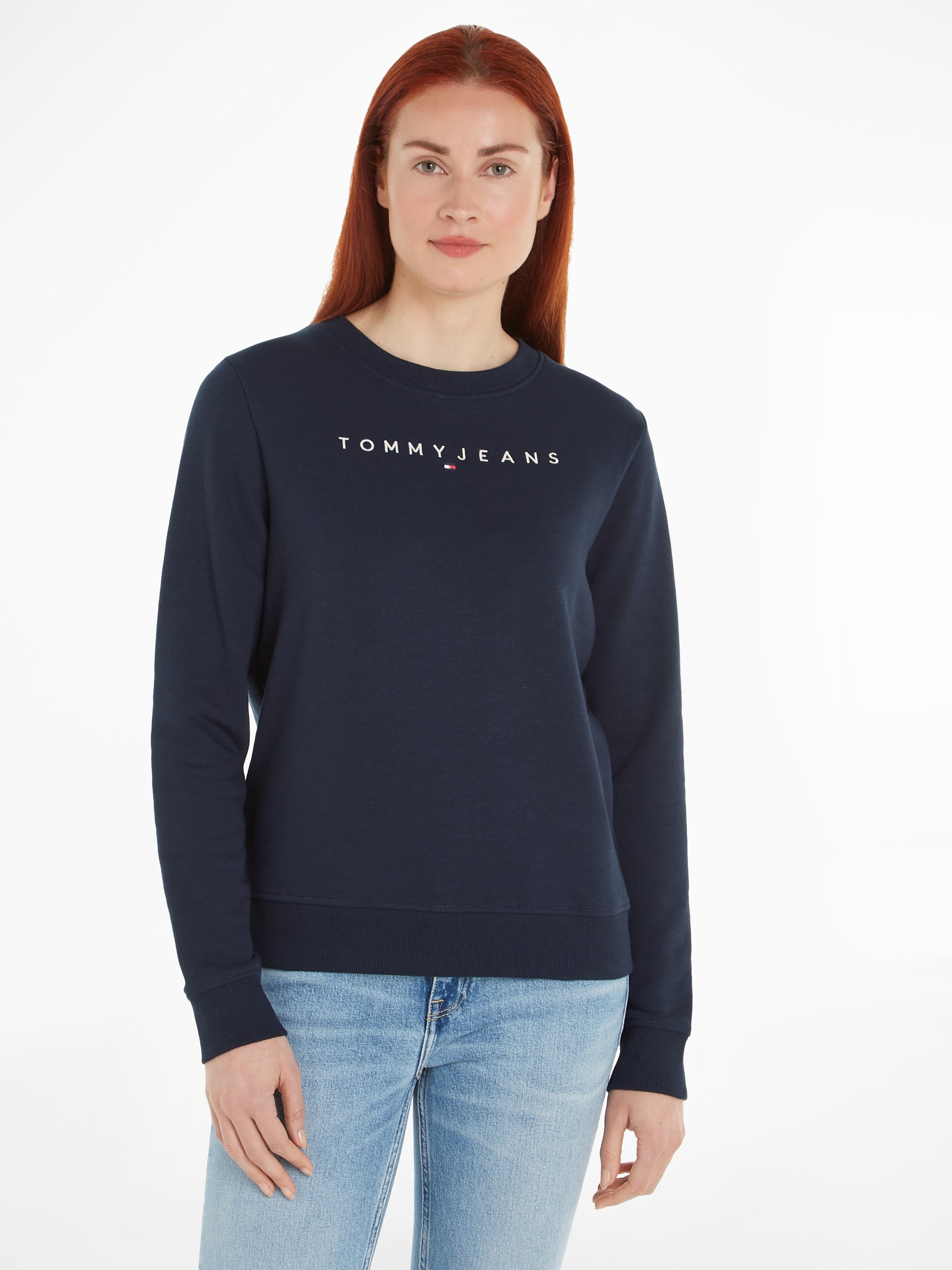 Tommy Jeans Curve Sweatshirt »TJW REG LINEAR CREW EXT«, in Grossen Grössen mit Logoschriftzug